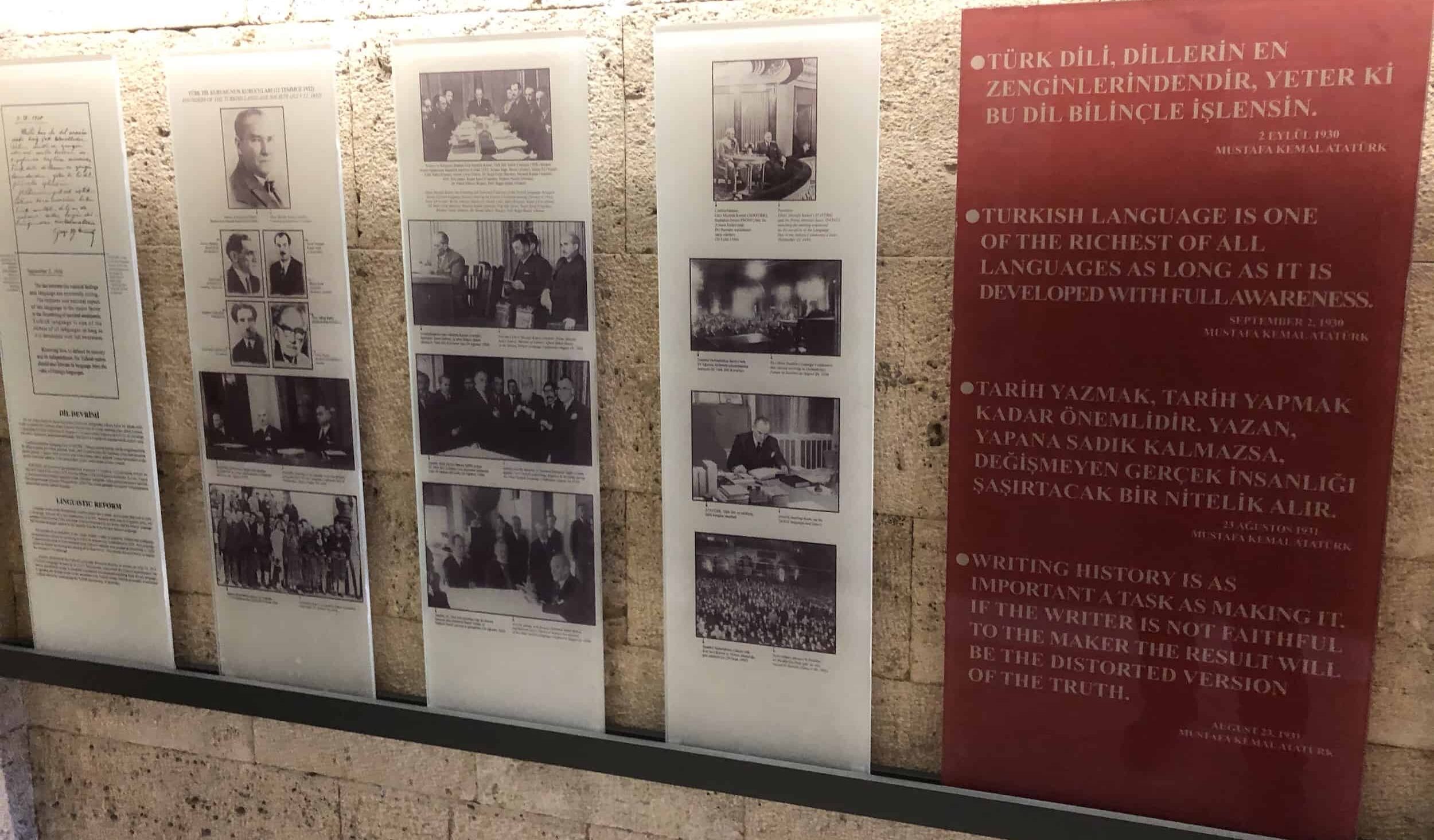 Reforms in the Turkish language and alphabet at the Atatürk and War of Independence Museum