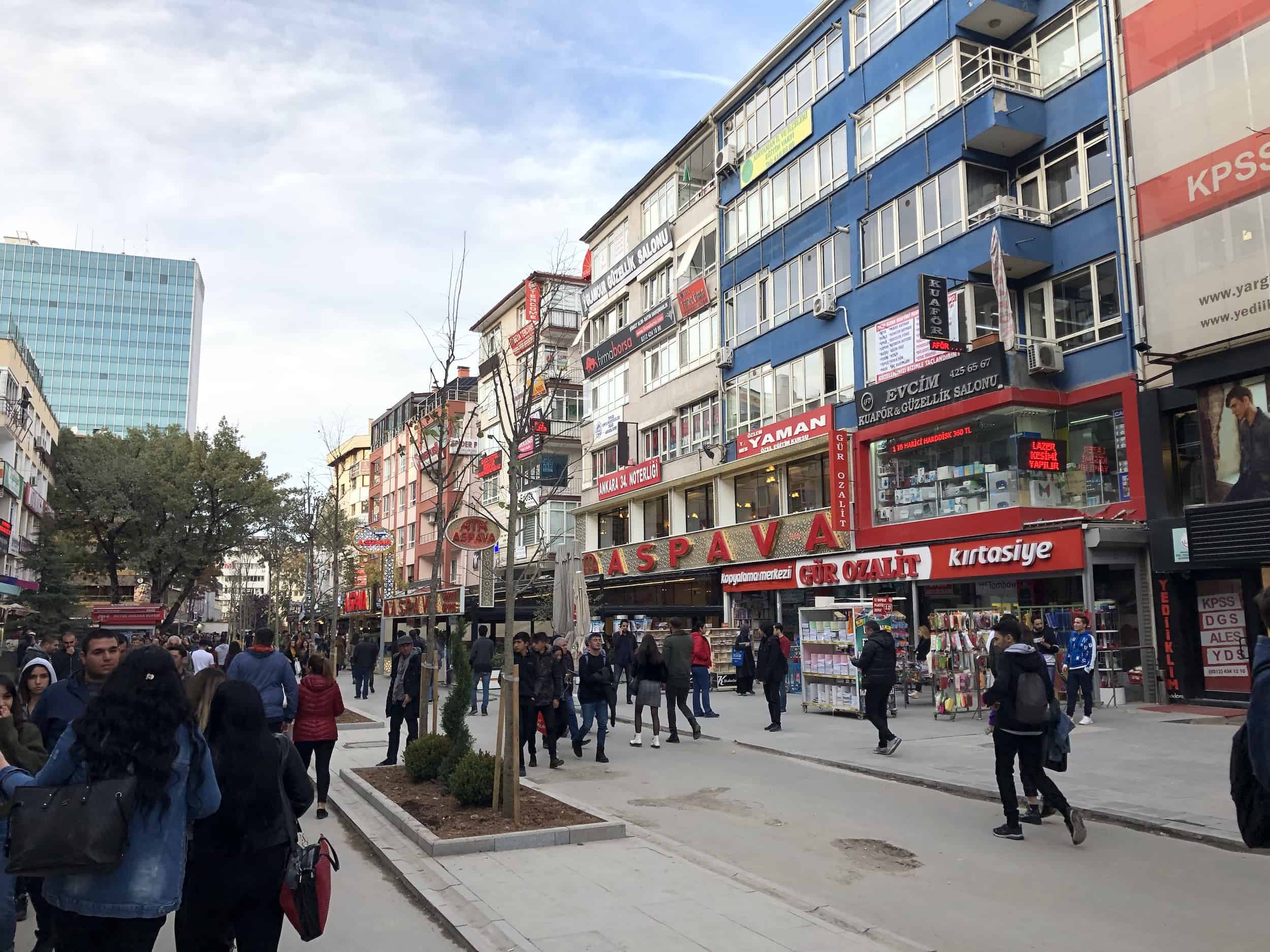 Karanfil Street in Kızılay, Ankara, Turkey