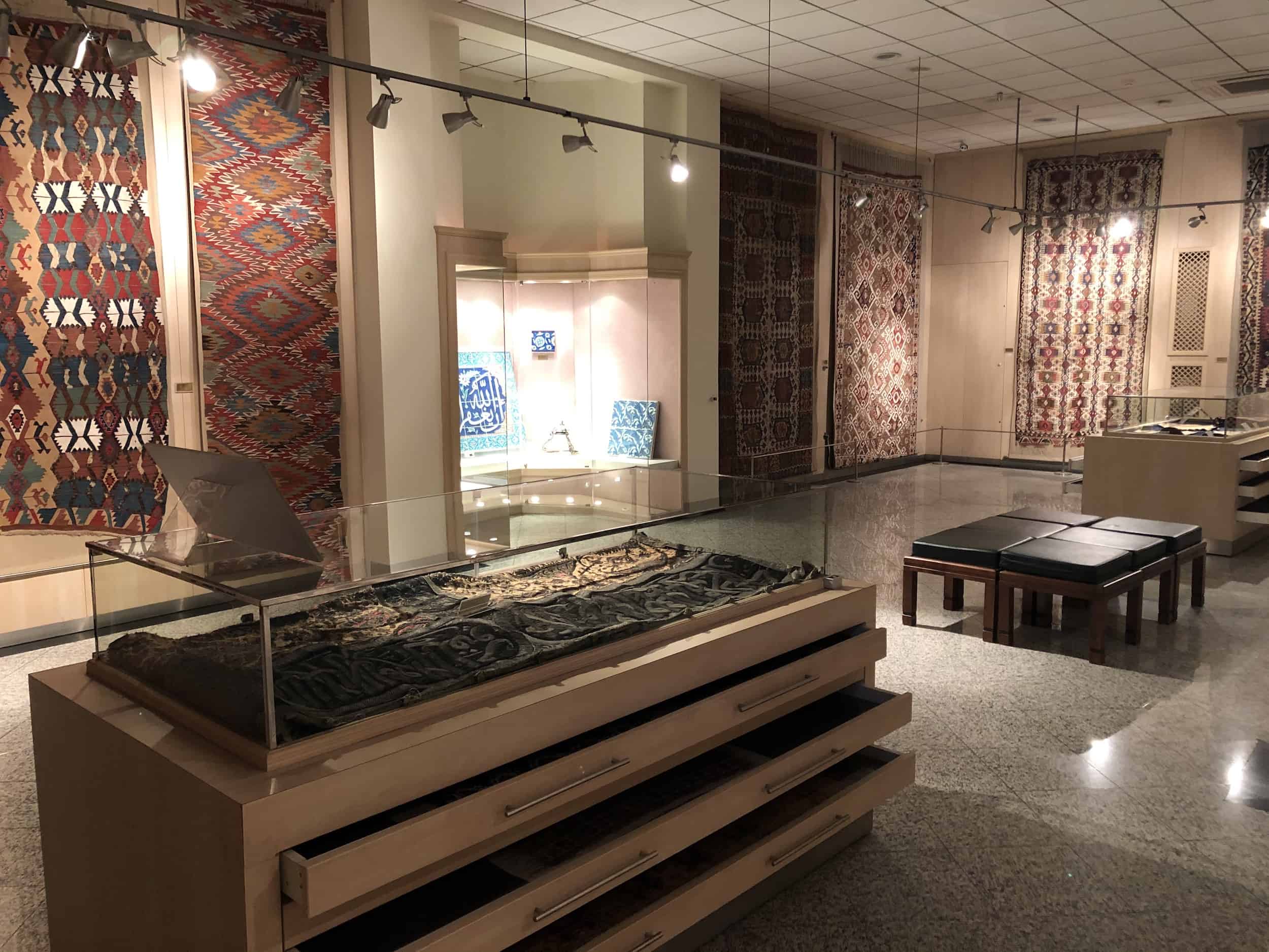 Ceramic tile and kilim gallery at the Foundation Works Museum in Ankara, Turkey
