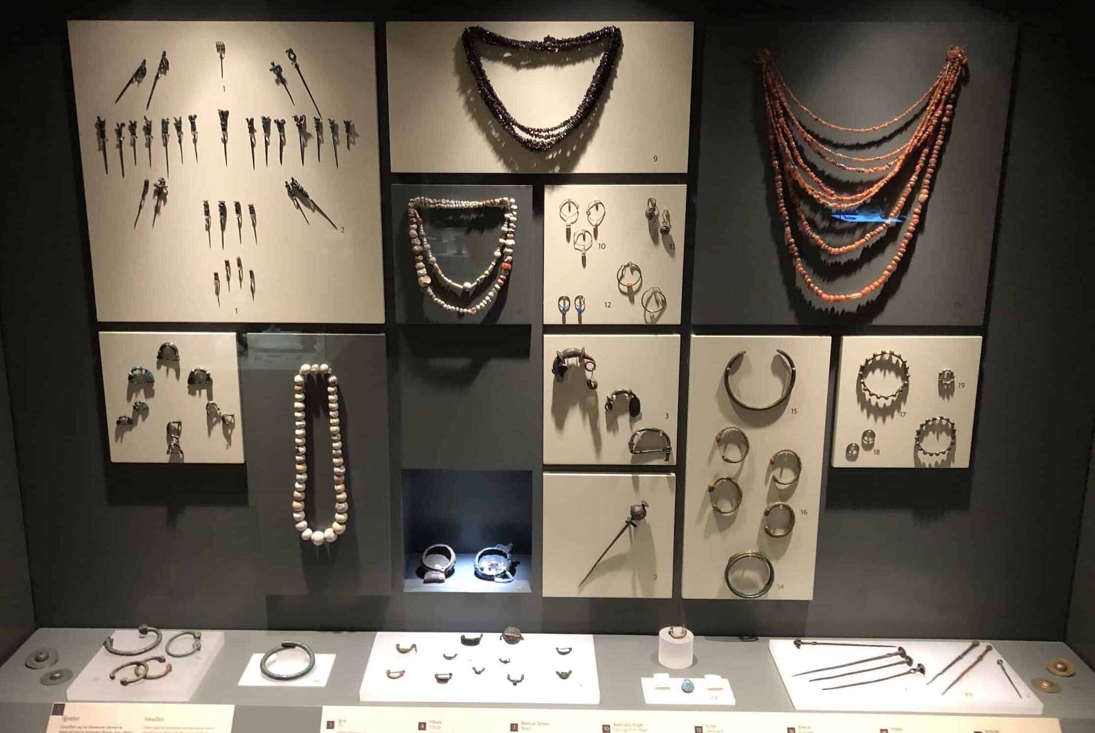 Urartian jewelry at the Museum of Anatolian Civilizations in Ankara, Turkey