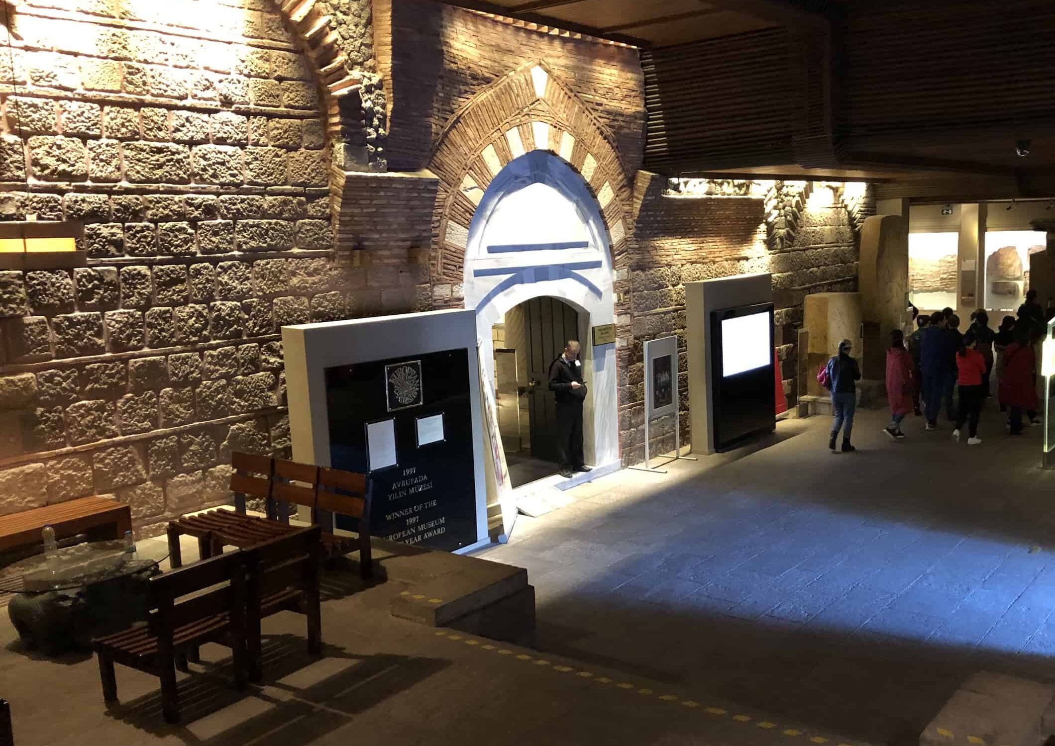 An entrance to the Hall of Stone Artifacts at the Museum of Anatolian Civilizations in Ankara, Turkey