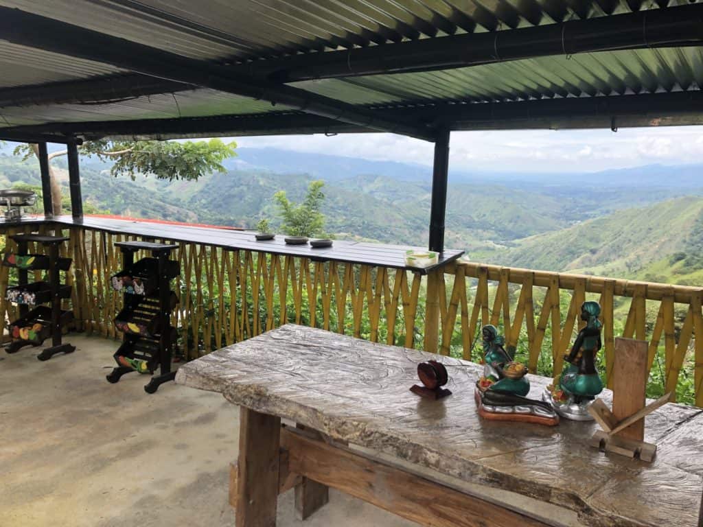 Lunch area at Ecohotel Spa Caucayá in Belén de Umbría, Risaralda, Colombia