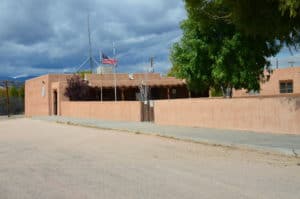 Administrative center at the San Ildefonso Pueblo in New Mexico