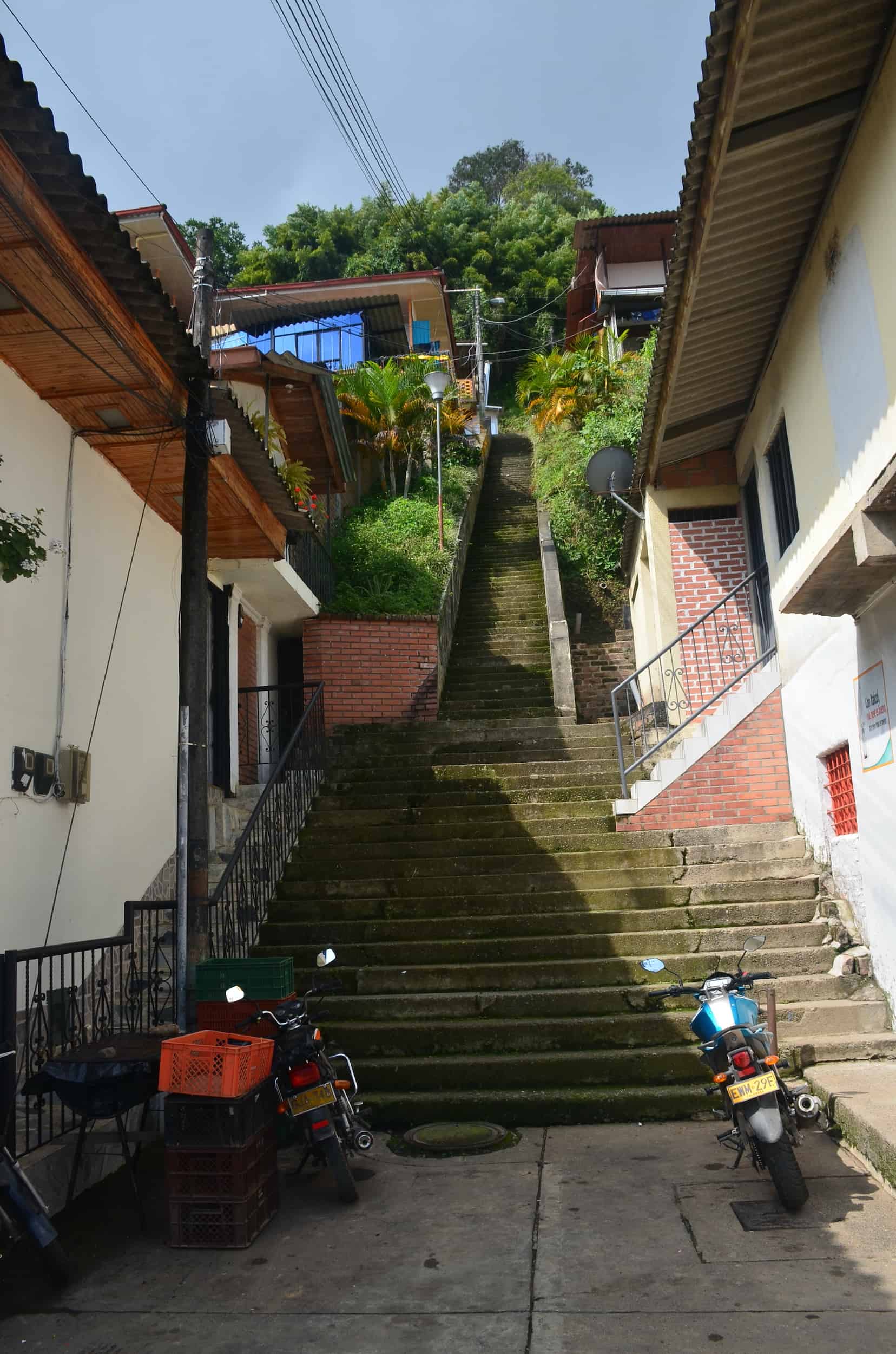 Steep stairway in Balboa, Risaralda, Colombia