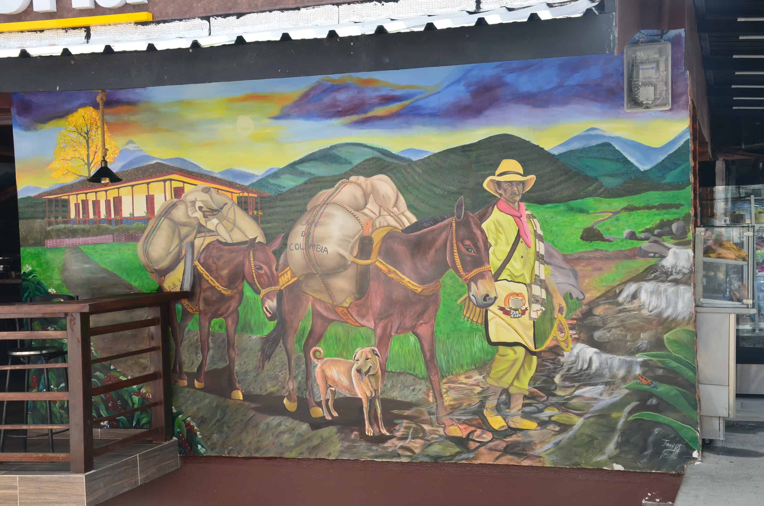 Mural on a restaurant in La Celia, Risaralda, Colombia