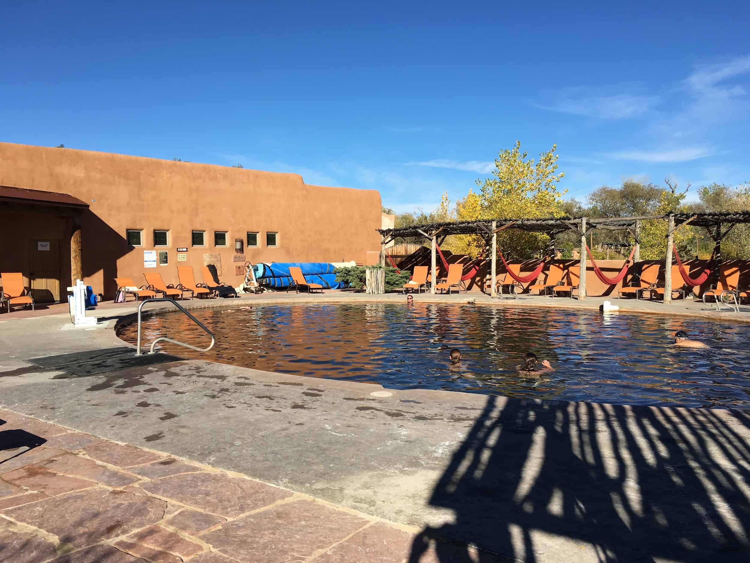 Public mineral pool at Ojo Caliente Mineral Springs Resort and Spa in Ojo Caliente, New Mexico