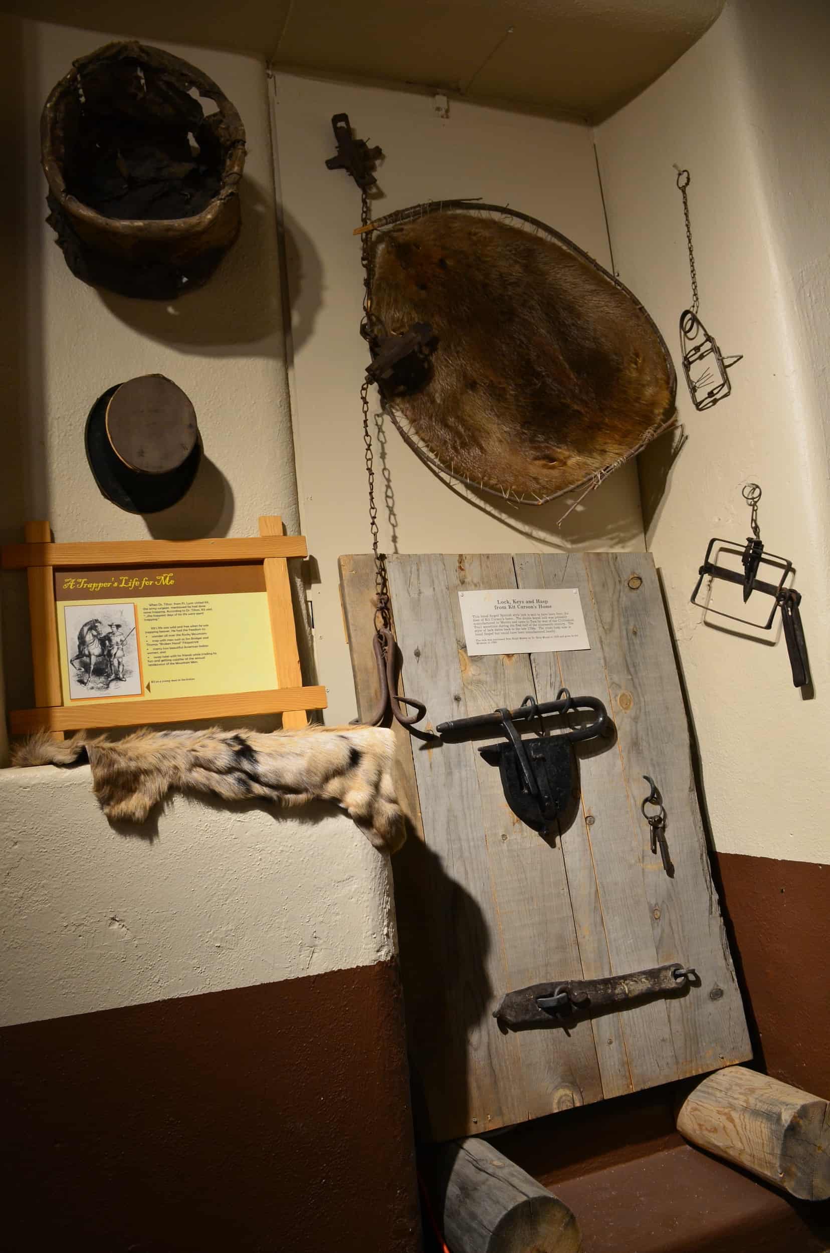 Fur trapping equipment and the lock and keys to Carson's home