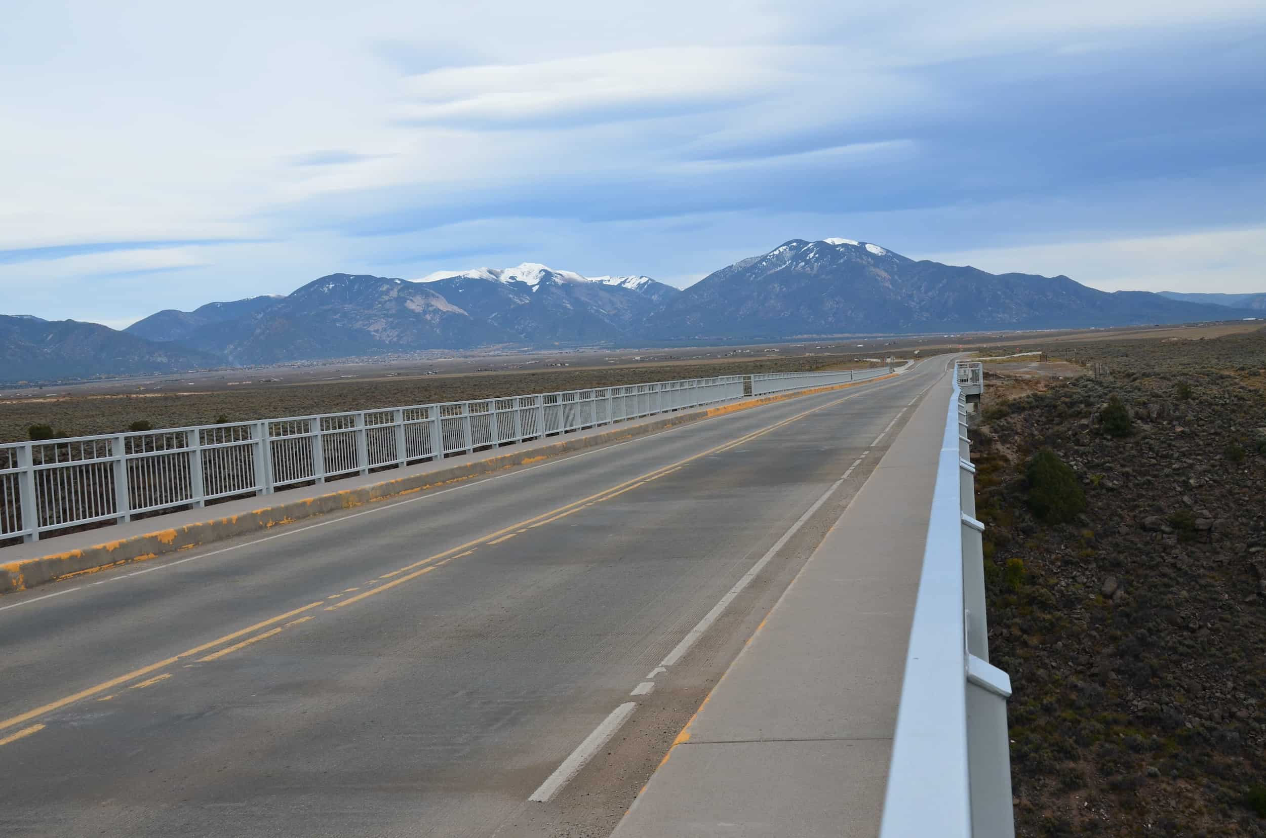 US Route 64 at the Rio Grande Gorge Bridge in Taos, New Mexico