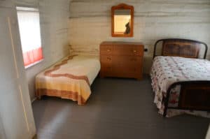 Bedroom at the Homesteader’s Cabin at the D. H. Lawrence Ranch in New Mexico