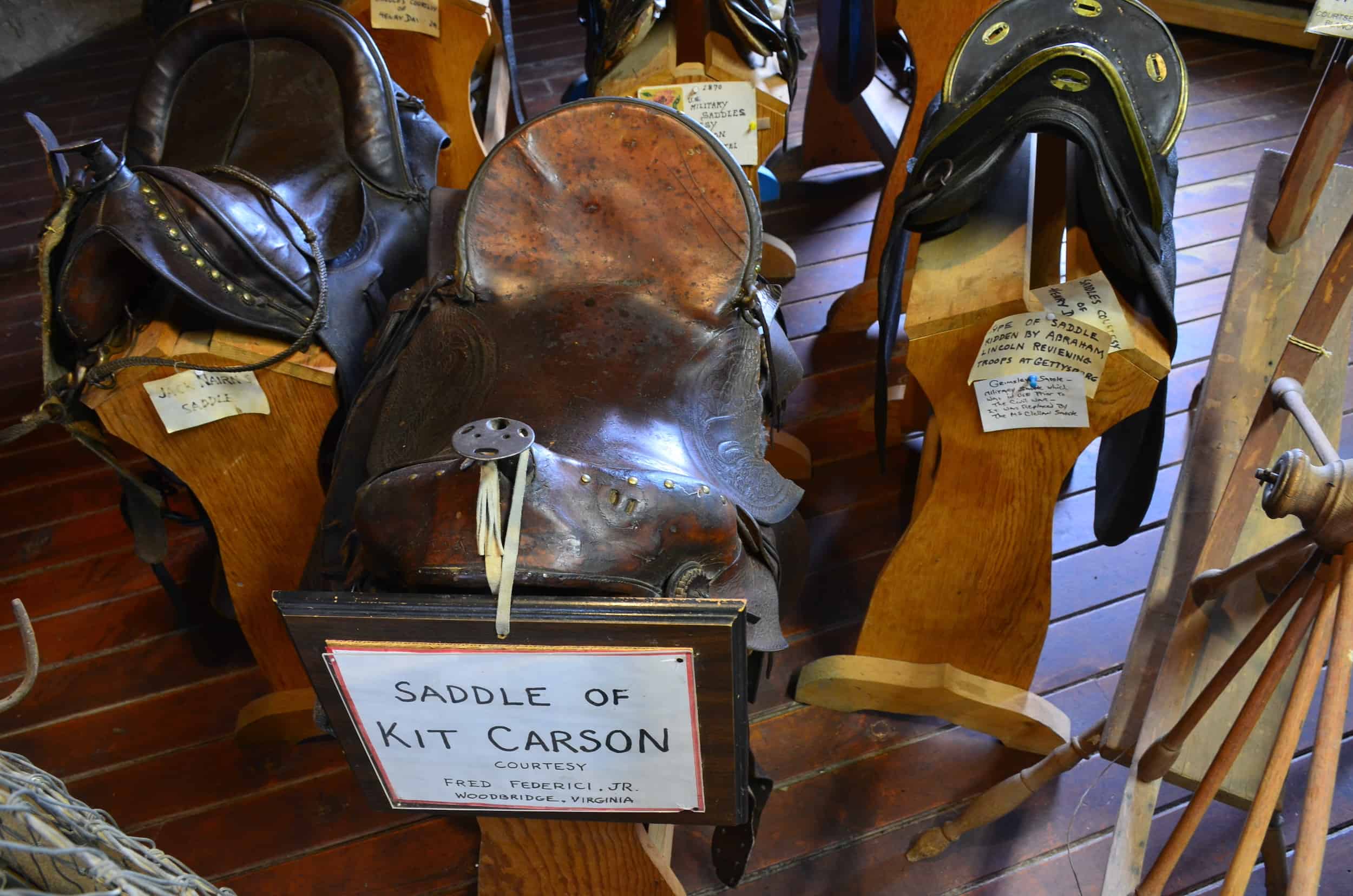 Saddle of Kit Carson at the Old Aztec Mill Museum in Cimarron, New Mexico