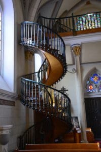 Spiral staircase at the Loretto Chapel in Santa Fe, New Mexico