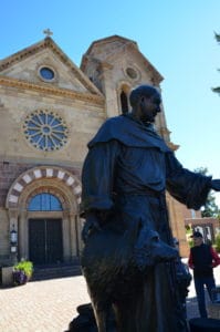 Statue of St. Francis of Assisi at Saint Francis Cathedral in Santa Fe, New Mexico