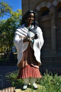 Statue of Kateri Tekakwitha at Saint Francis Cathedral in Santa Fe, New Mexico