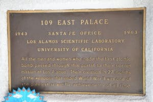 Commemorative plaque on 109 East Palace in Santa Fe, New Mexico