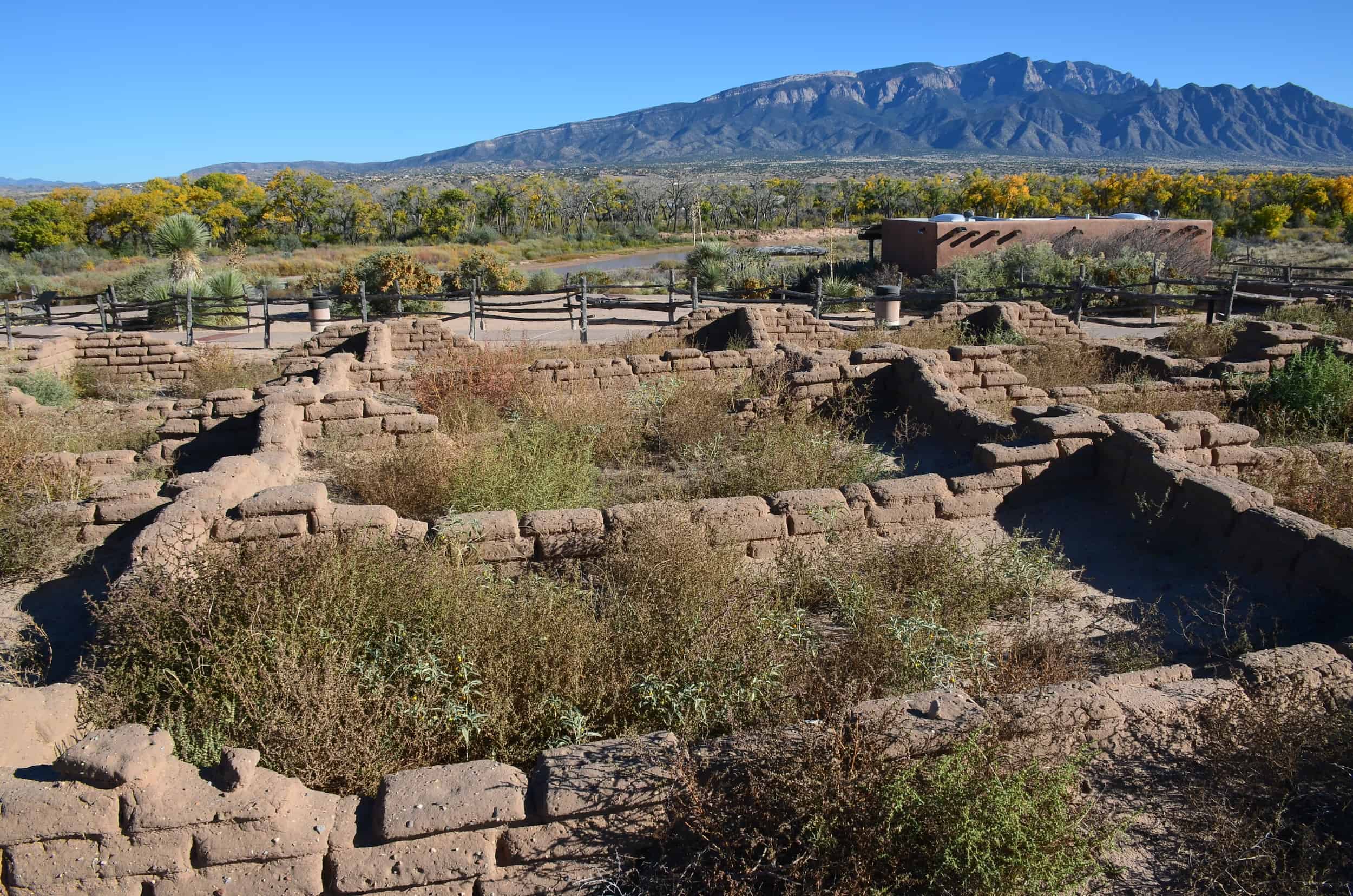 Foundations of the Kuaua Pueblo at Coronado Historic Site in Bernalillo, New Mexico