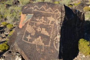 Petroglyph along Mesa Point Trail at Boca Negra Canyon, Petroglyph National Monument in Albuquerque, New Mexico