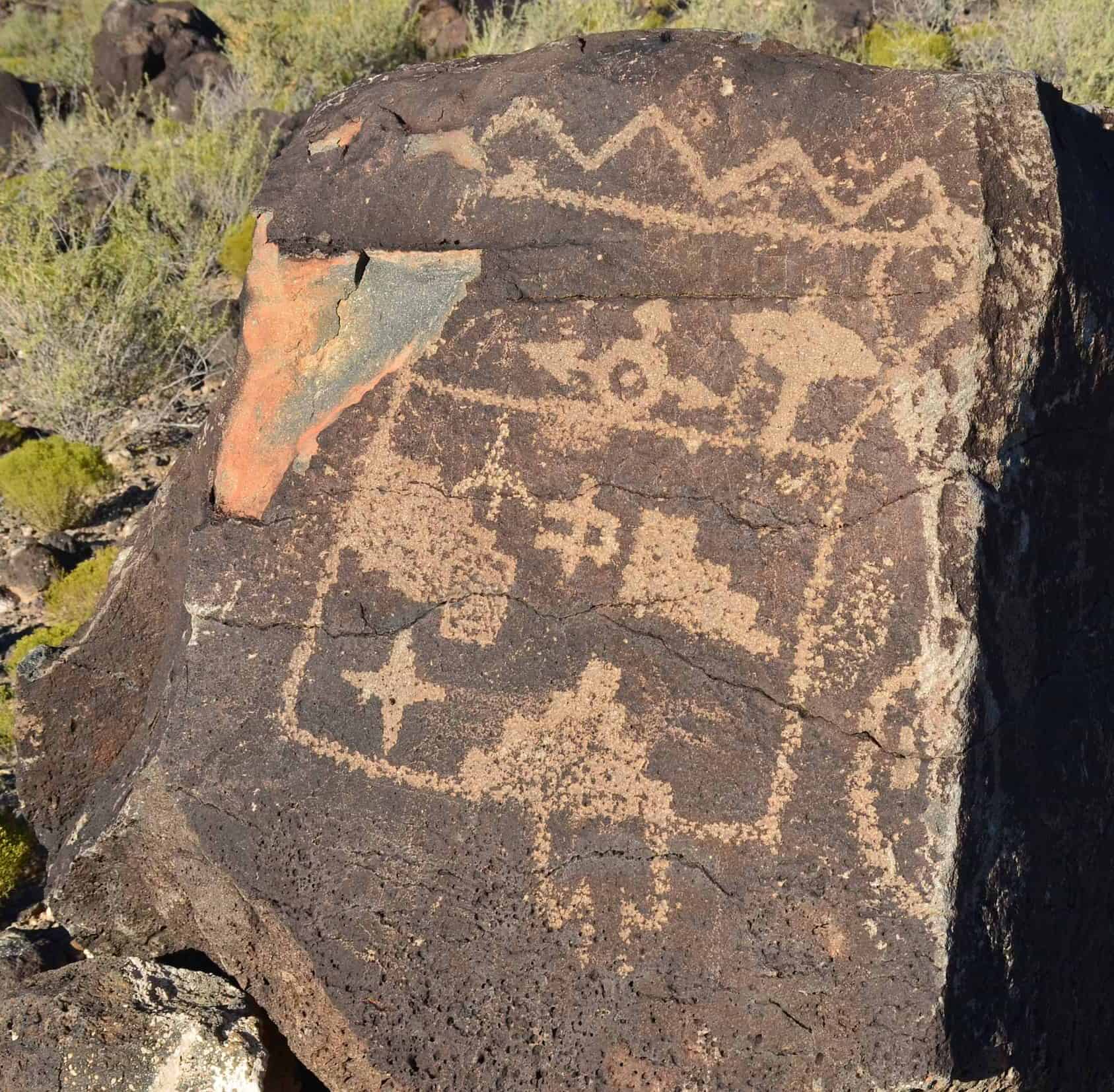 Petroglyph along Mesa Point Trail at Boca Negra Canyon, Petroglyph National Monument in Albuquerque, New Mexico