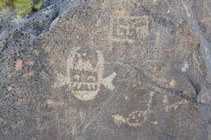 Petroglyphs along Cliff Base Trail at Boca Negra Canyon, Petroglyph National Monument in Albuquerque, New Mexico