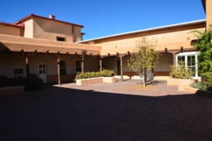 Courtyard of the rectory at San Felipe de Neri Church in Albuquerque, New Mexico