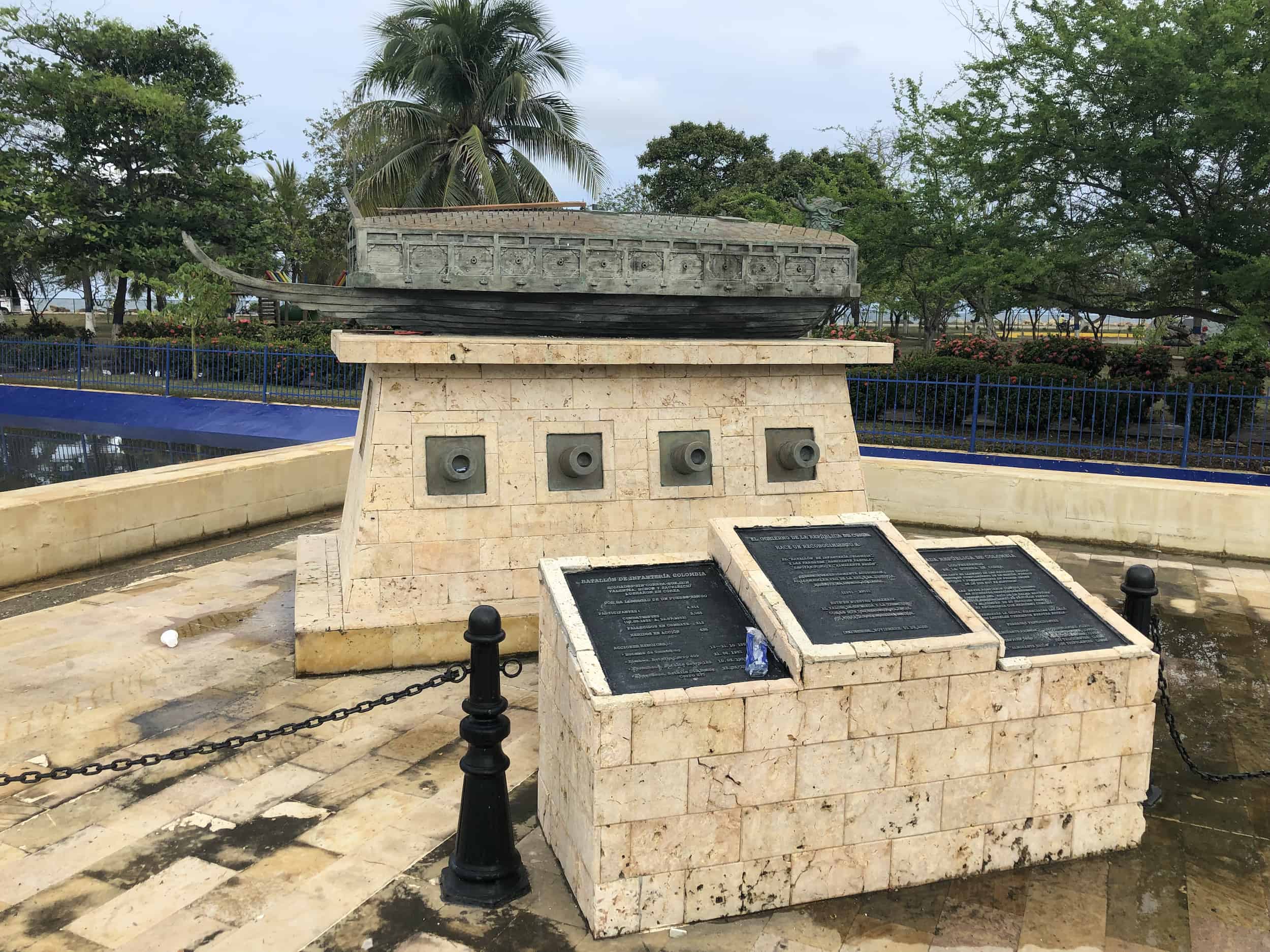 Korean War memorial at Parque de la Marina in Cartagena, Colombia
