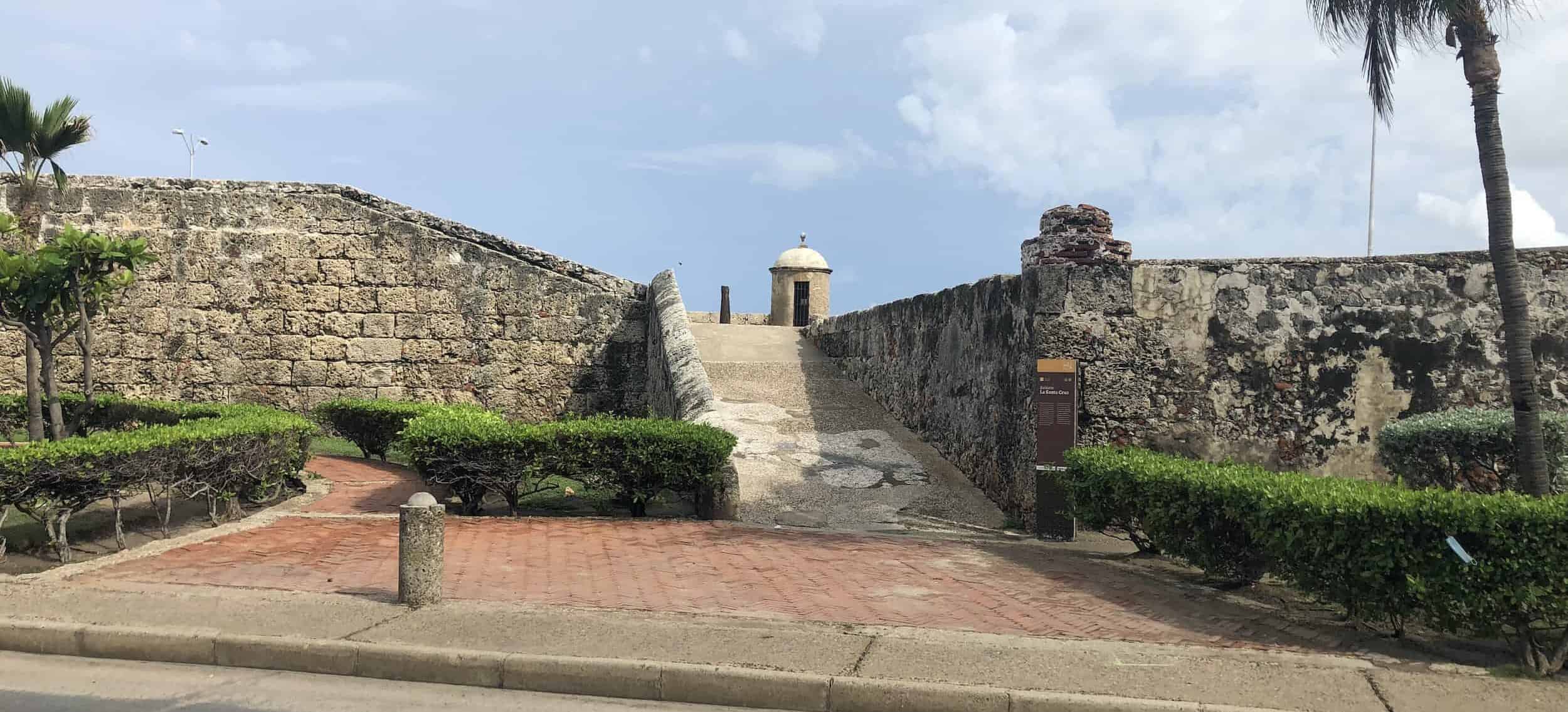 Ramp up to the Bastion of the Holy Cross on the Walls of Cartagena, Colombia