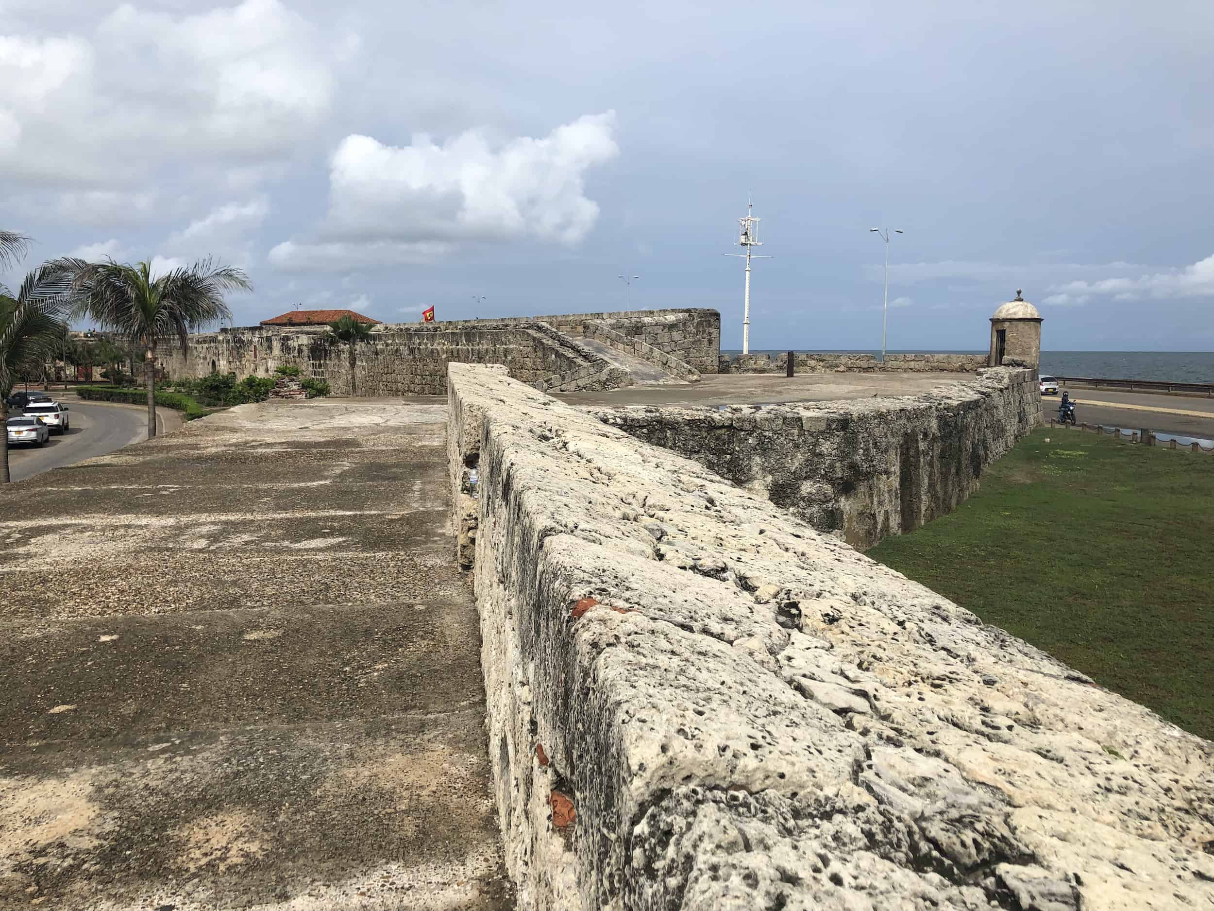 Looking towards the Bastion of the Holy Cross on the Walls of Cartagena, Colombia