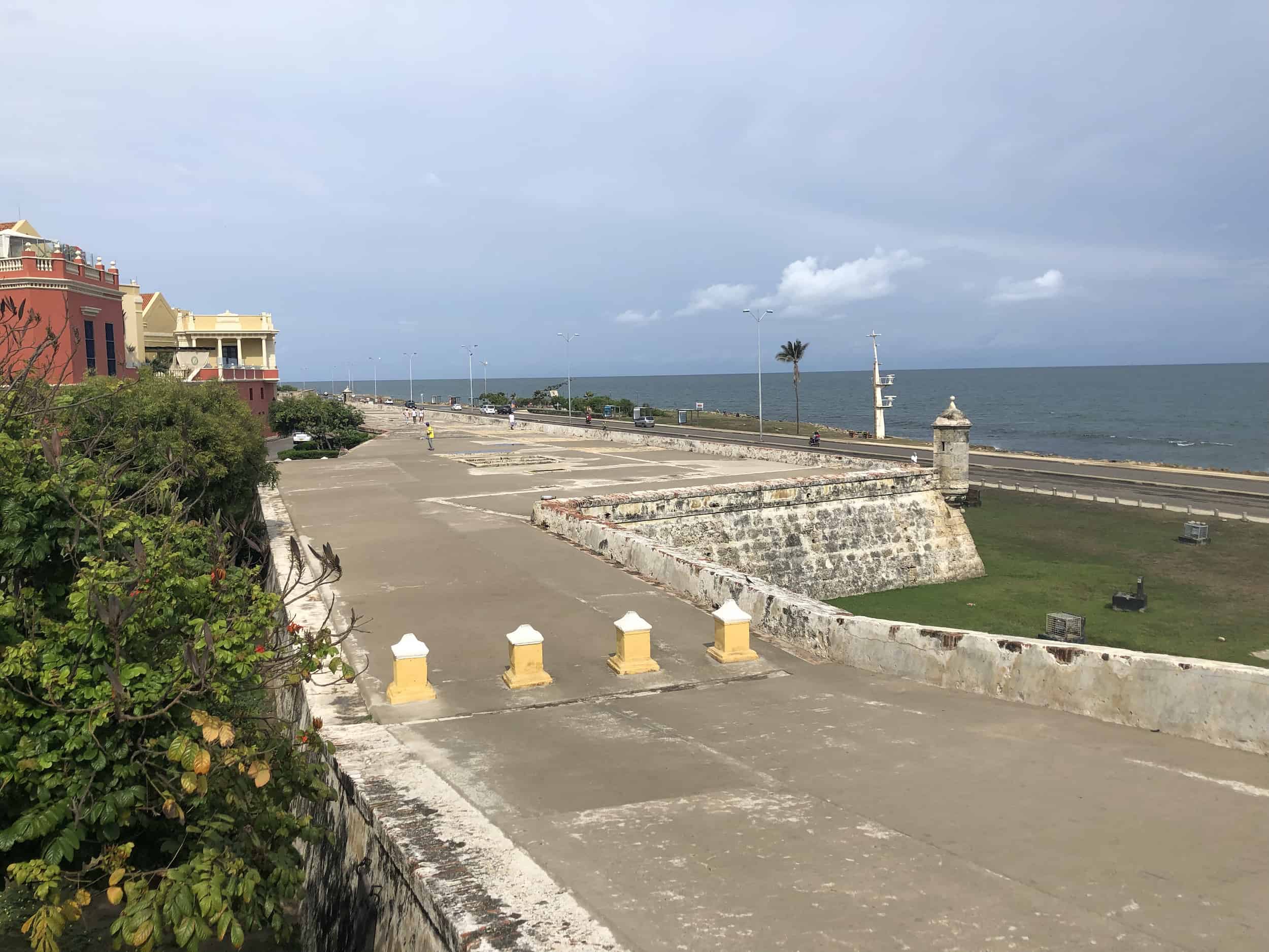 Looking down the ramp connecting the Bastion of Saint Clare to Las Bóvedas on the Walls of Cartagena, Colombia