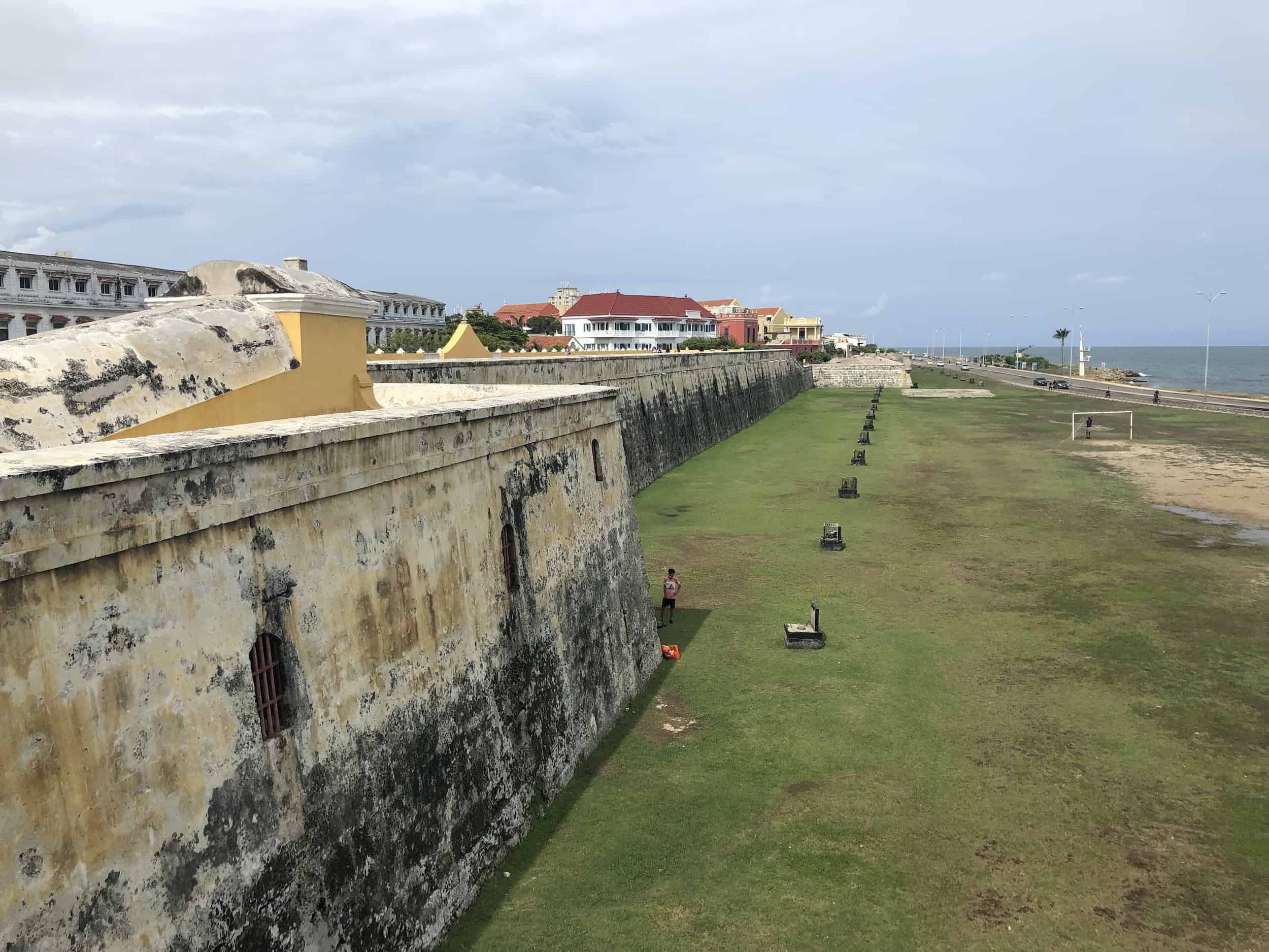 Outer wall of the Bastion of Saint Catherine and Las Bóvedas on the Walls of Cartagena, Colombia