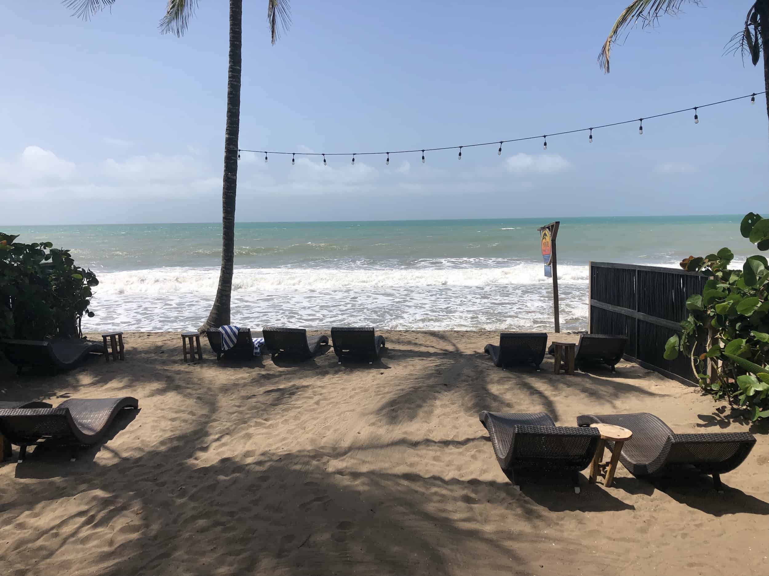 Beach at Makao Beach Hotel in Palomino, La Guajira, Colombia