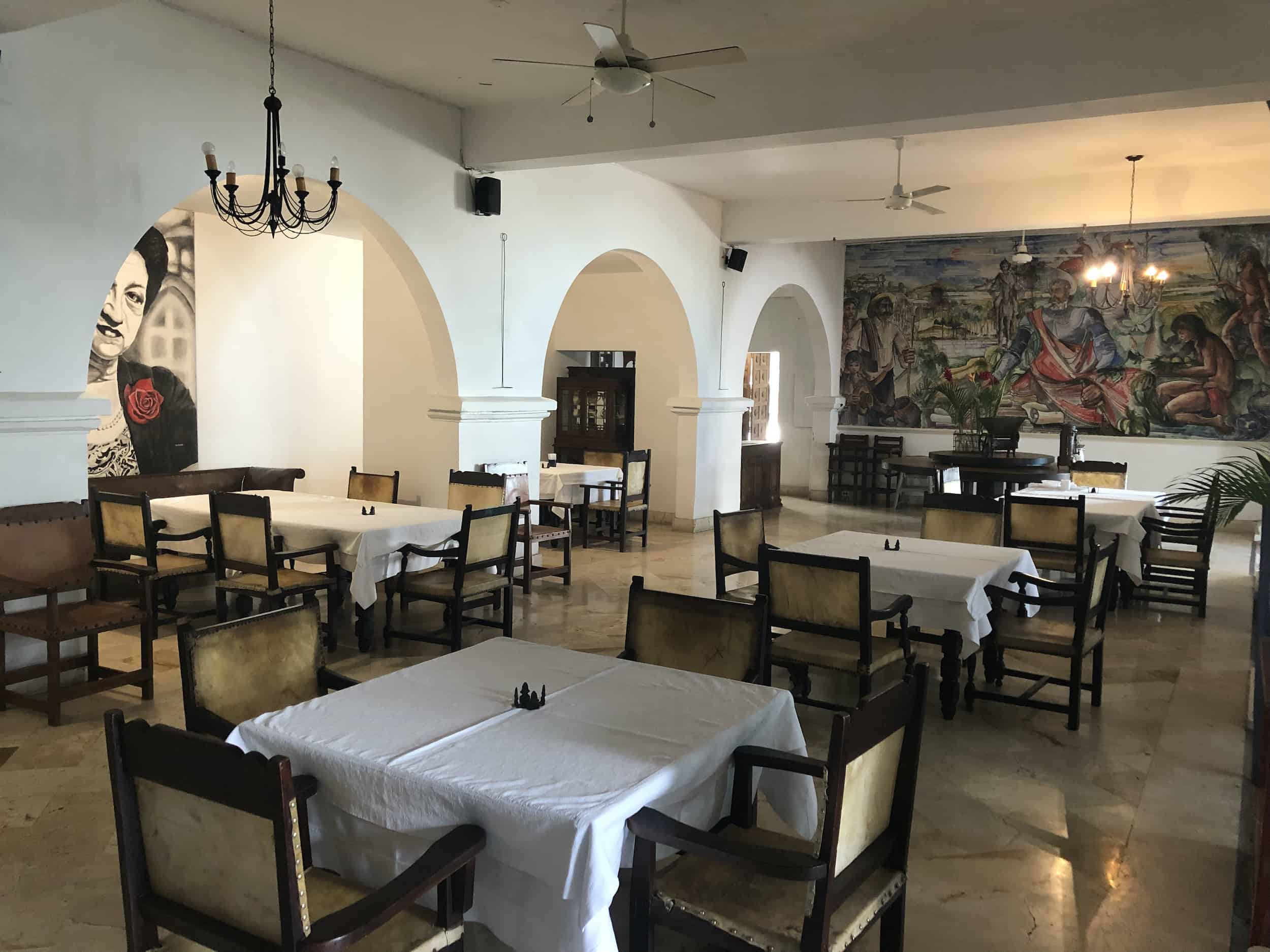 Dining room at Hotel Mariscal Robledo in Santa Fe de Antioquia, Colombia