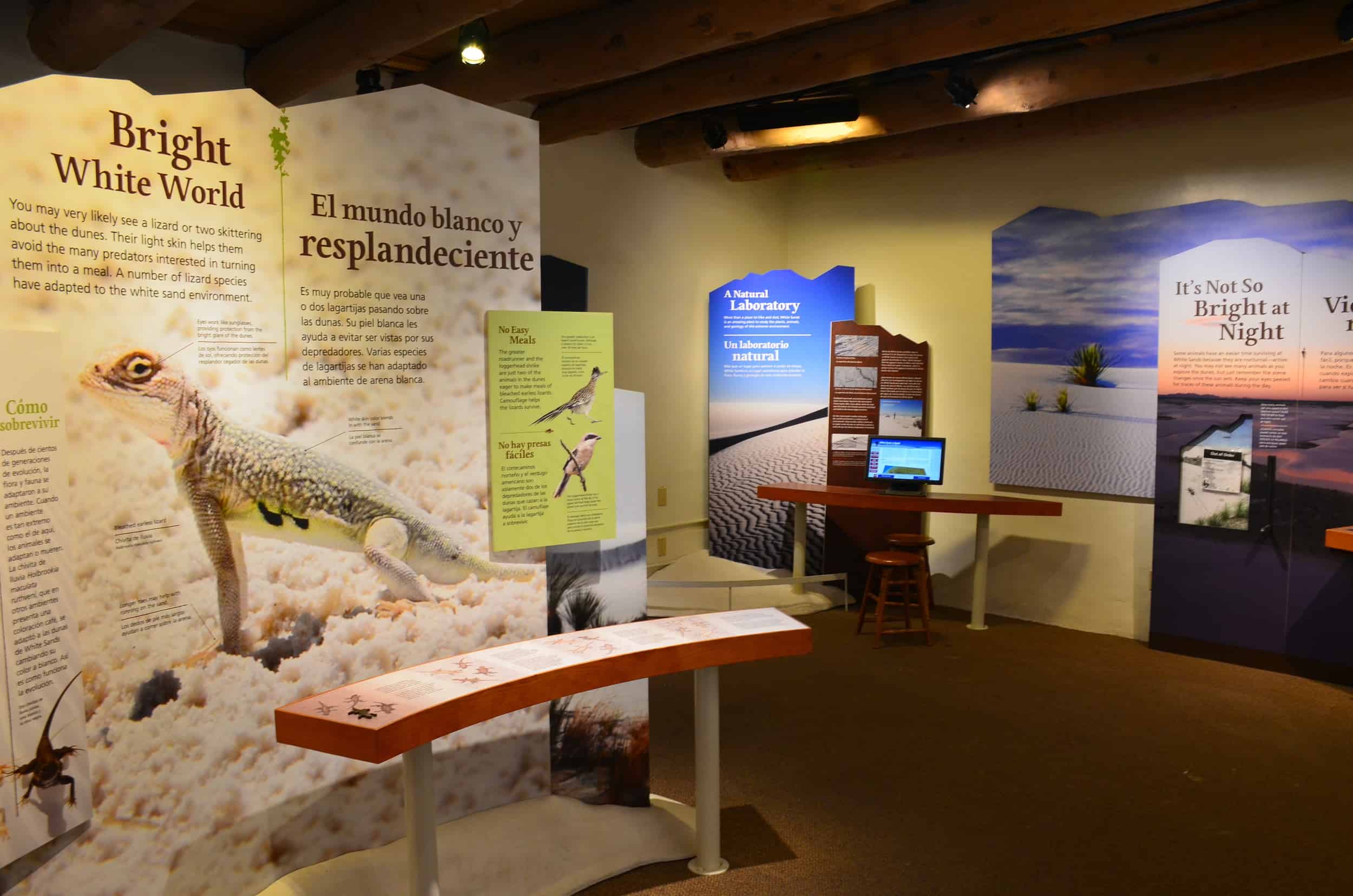 Museum at the visitor center at White Sands National Park in New Mexico