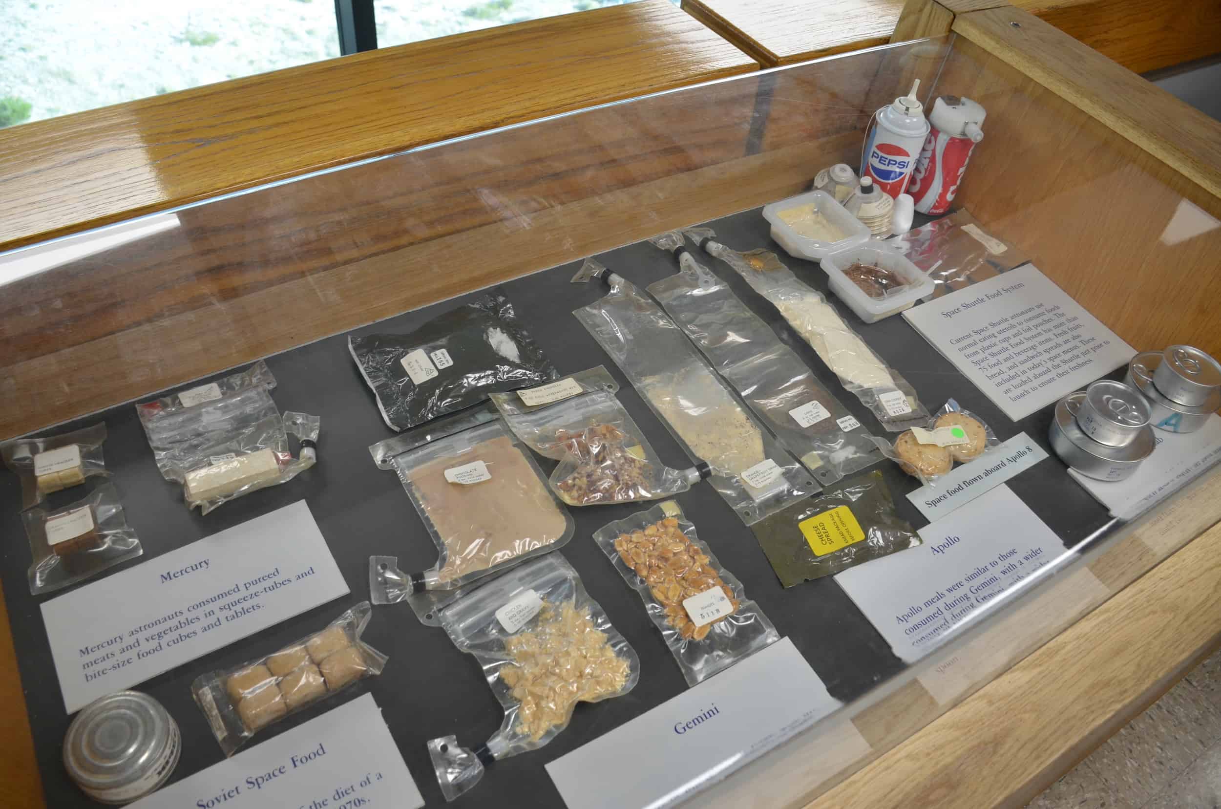 Space food from different missions at the New Mexico Museum of Space History in Alamogordo, New Mexico