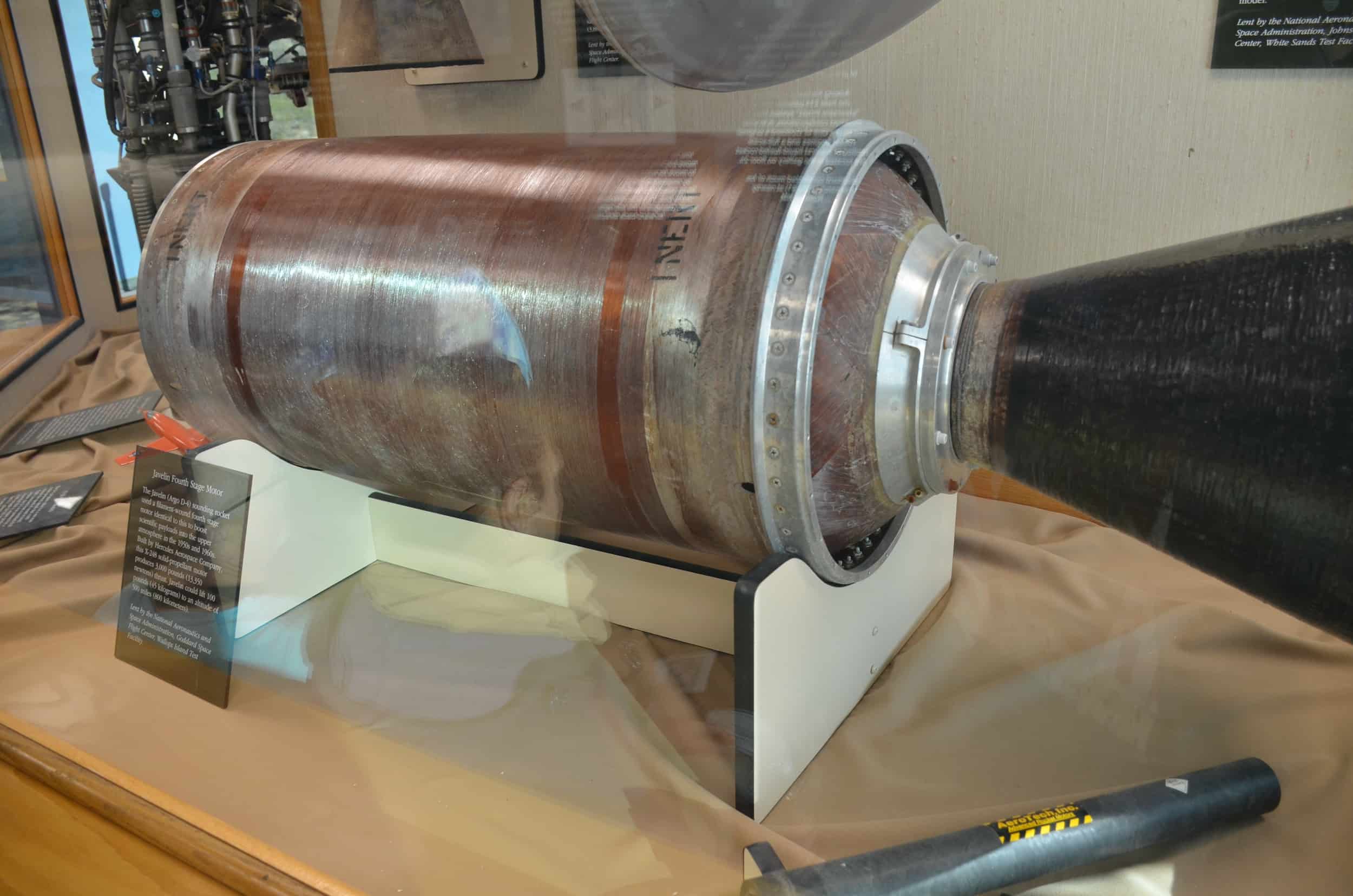 Javelin fourth stage motor at the New Mexico Museum of Space History in Alamogordo, New Mexico