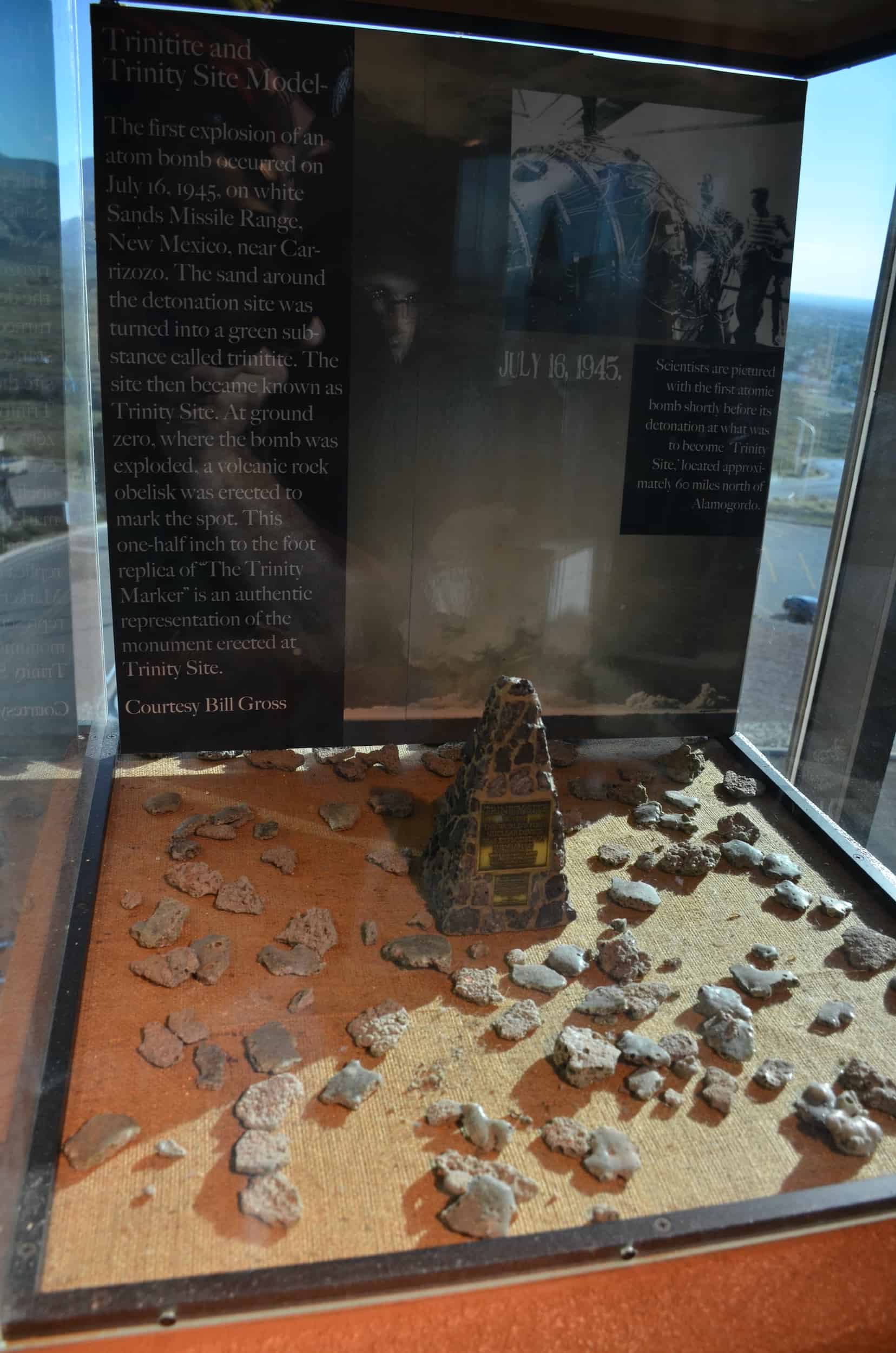 Trinity Site model with trinitite at the New Mexico Museum of Space History in Alamogordo, New Mexico