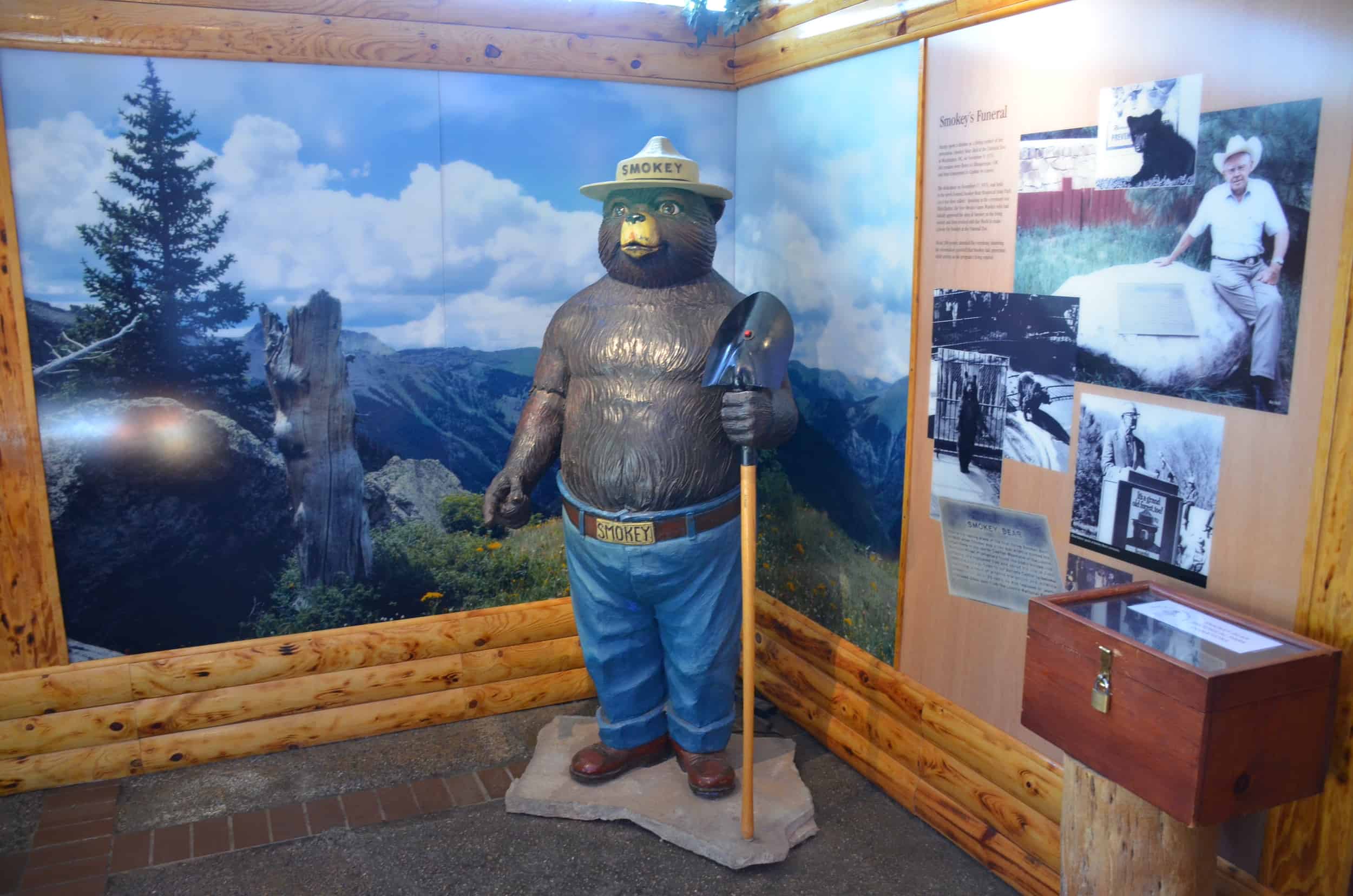 Statue of Smokey Bear at Smokey Bear Historical Park in Capitan, New Mexico