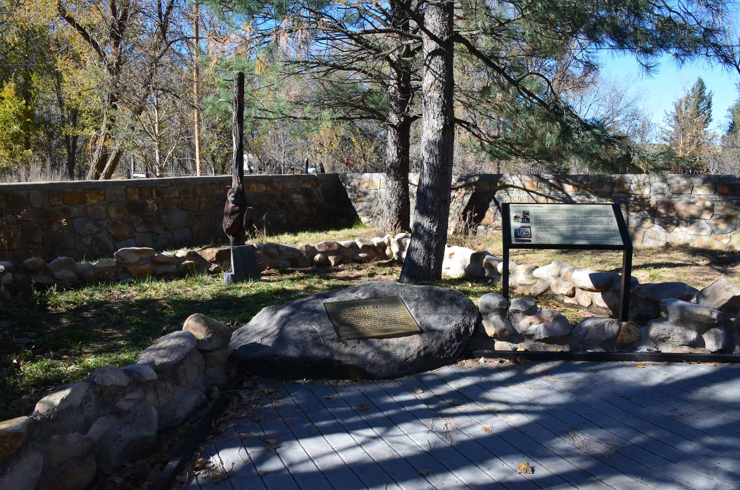 Grave of Smokey Bear at Smokey Bear Historical Park in Capitan, New Mexico