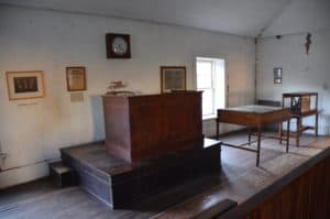 Judge's bench at the Old Lincoln County Courthouse at Lincoln Historic Site in New Mexico