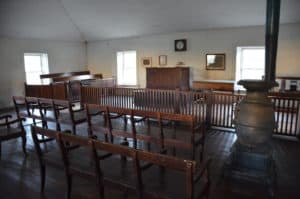 Courtroom at the Old Lincoln County Courthouse at Lincoln Historic Site in New Mexico