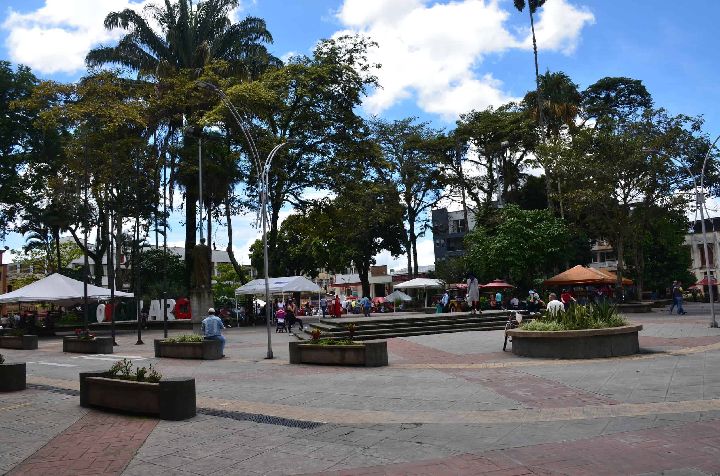 Plaza de Bolívar in Calarcá, Quindío, Colombia