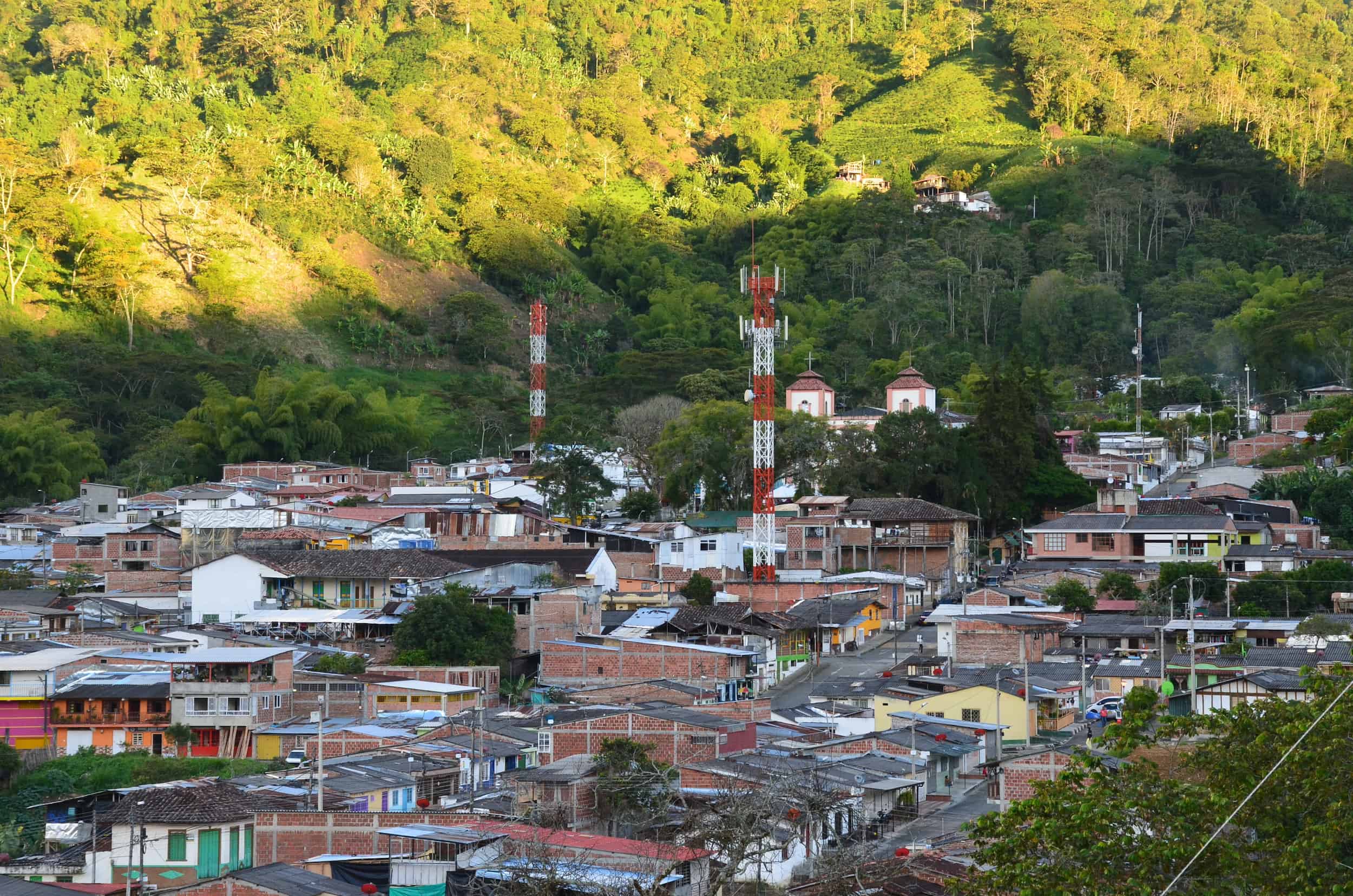 Looking at Córdoba from Soñarte Terraza Café in Córdoba, Quindío, Colombia