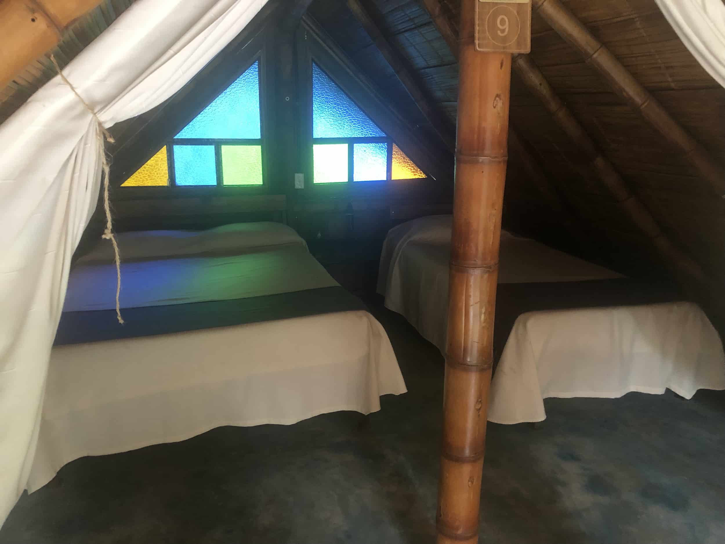 Loft bedroom in the lake cabin at Soñarte