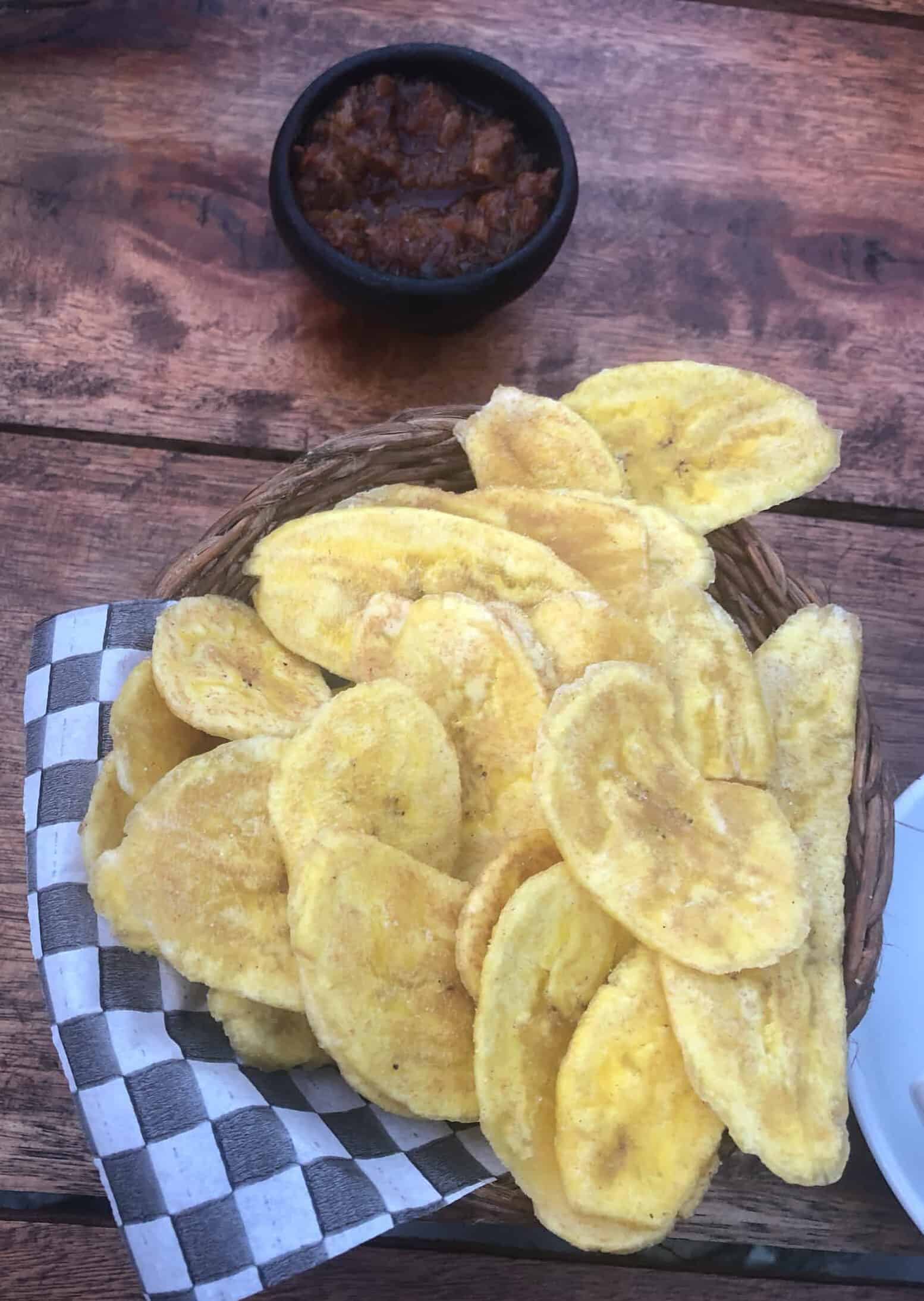 Plantain chips at Soñarte Terraza Café