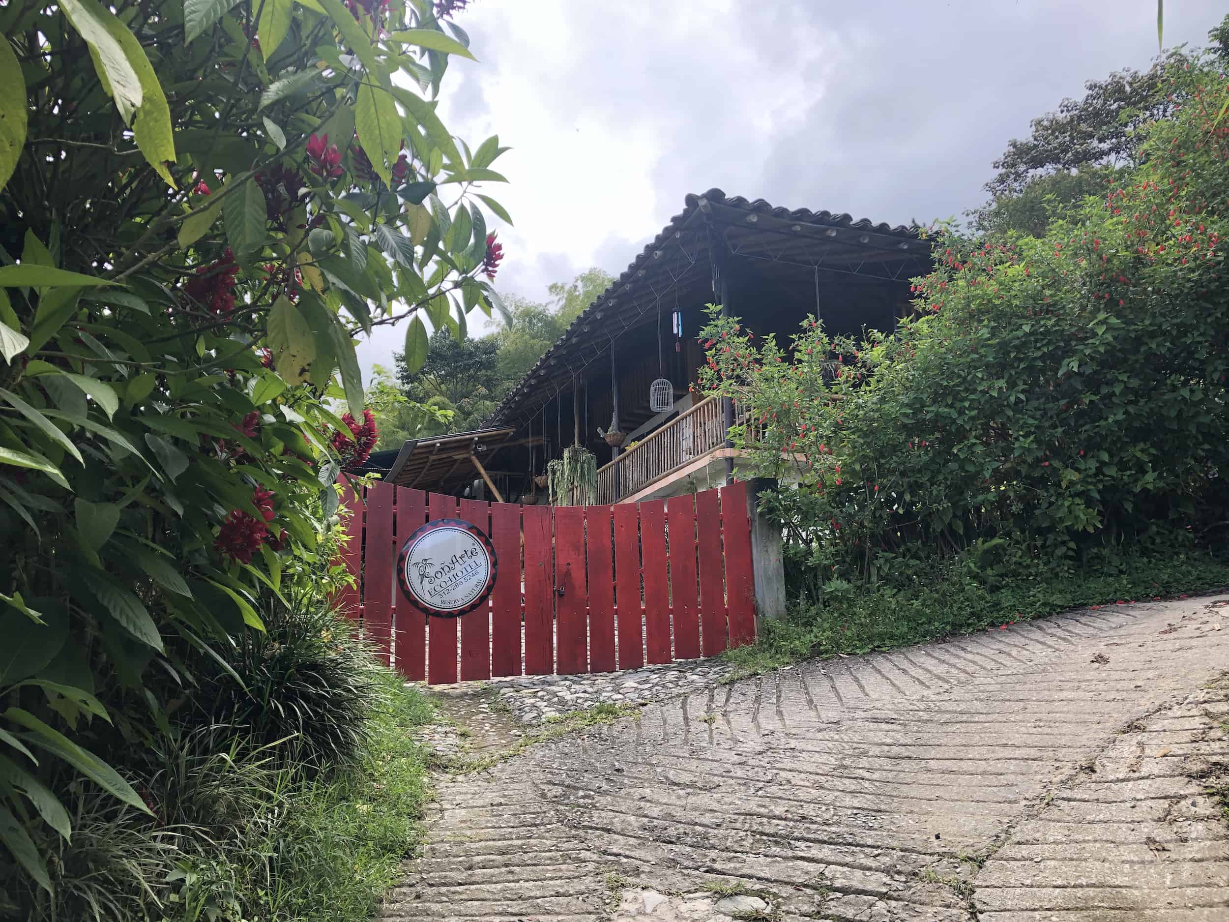 Gates to Soñarte in Córdoba, Quindío, Colombia