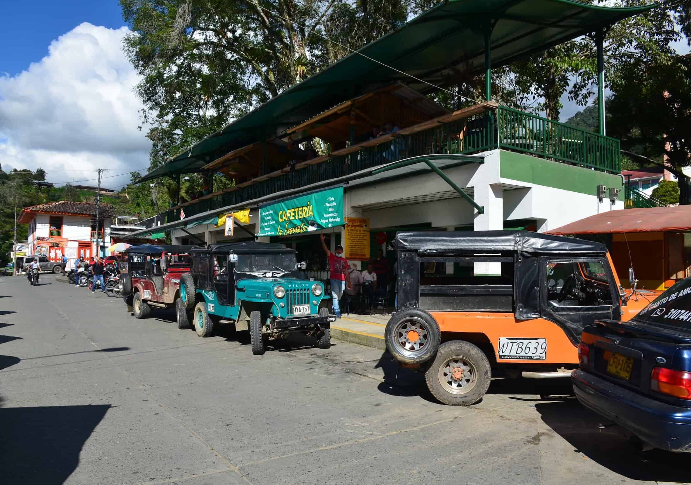 Jeeps and café