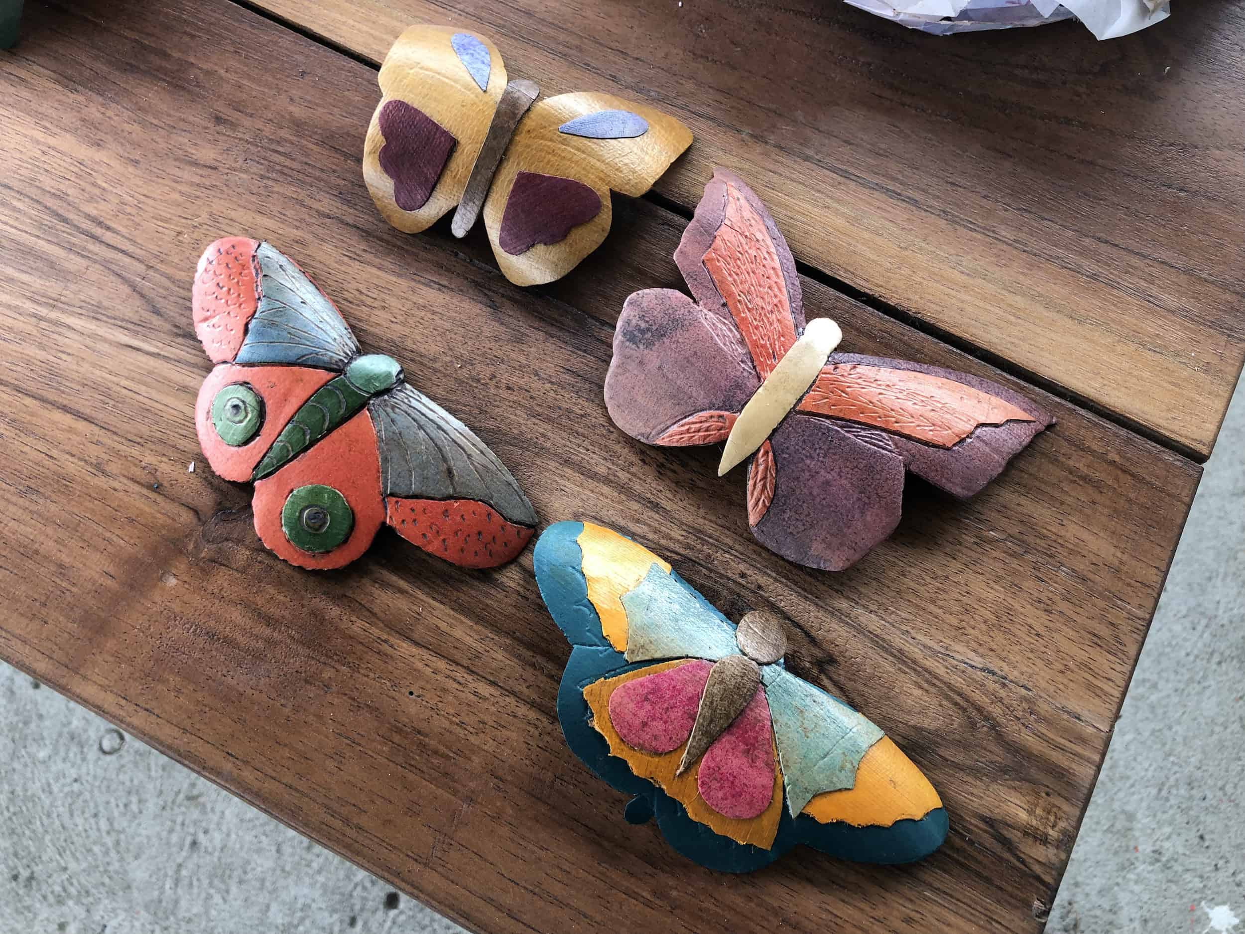 Butterfly crafts on the Bamboo and Guadua Educational Hike