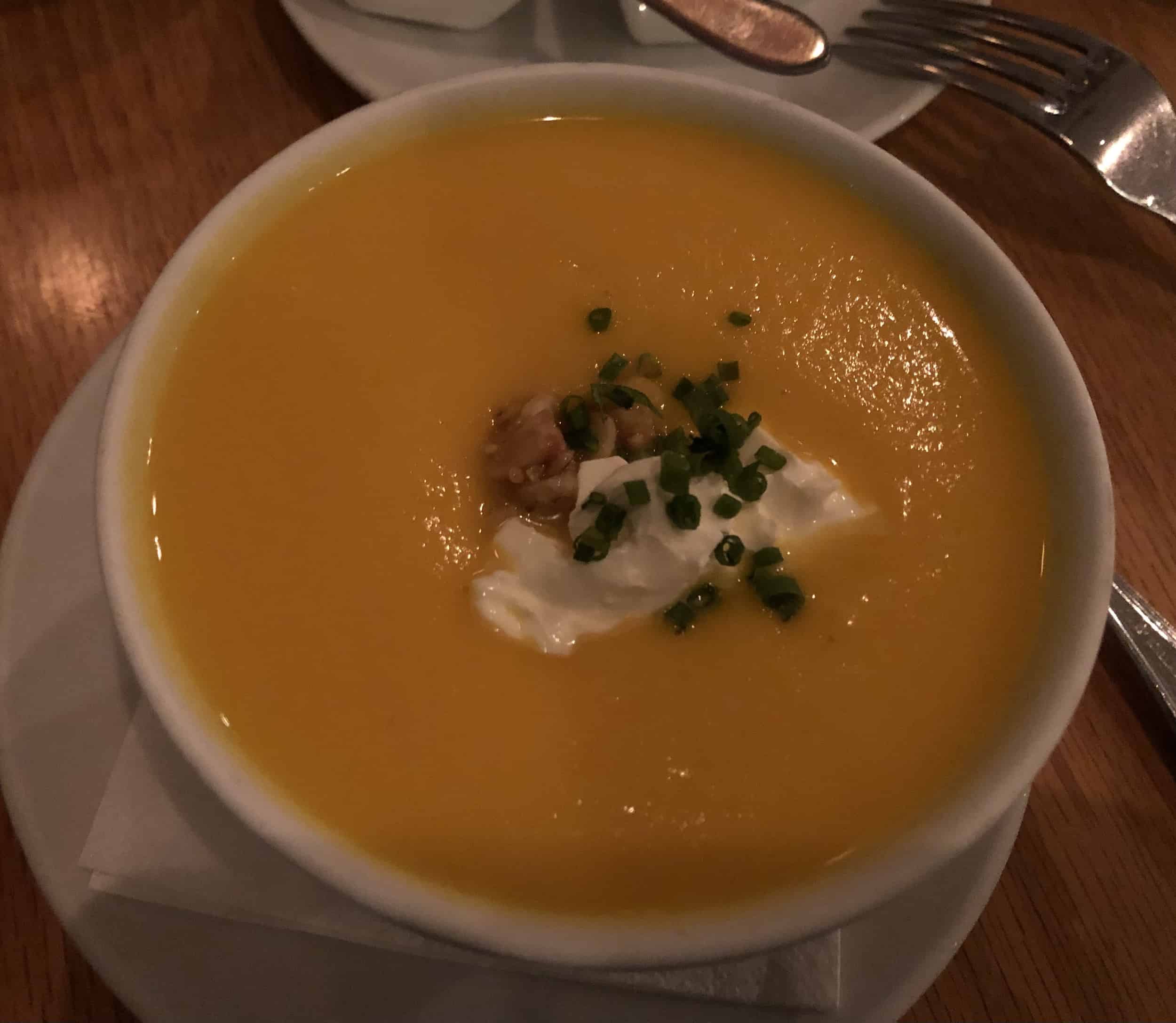 Butternut squash soup at Main + Lincoln