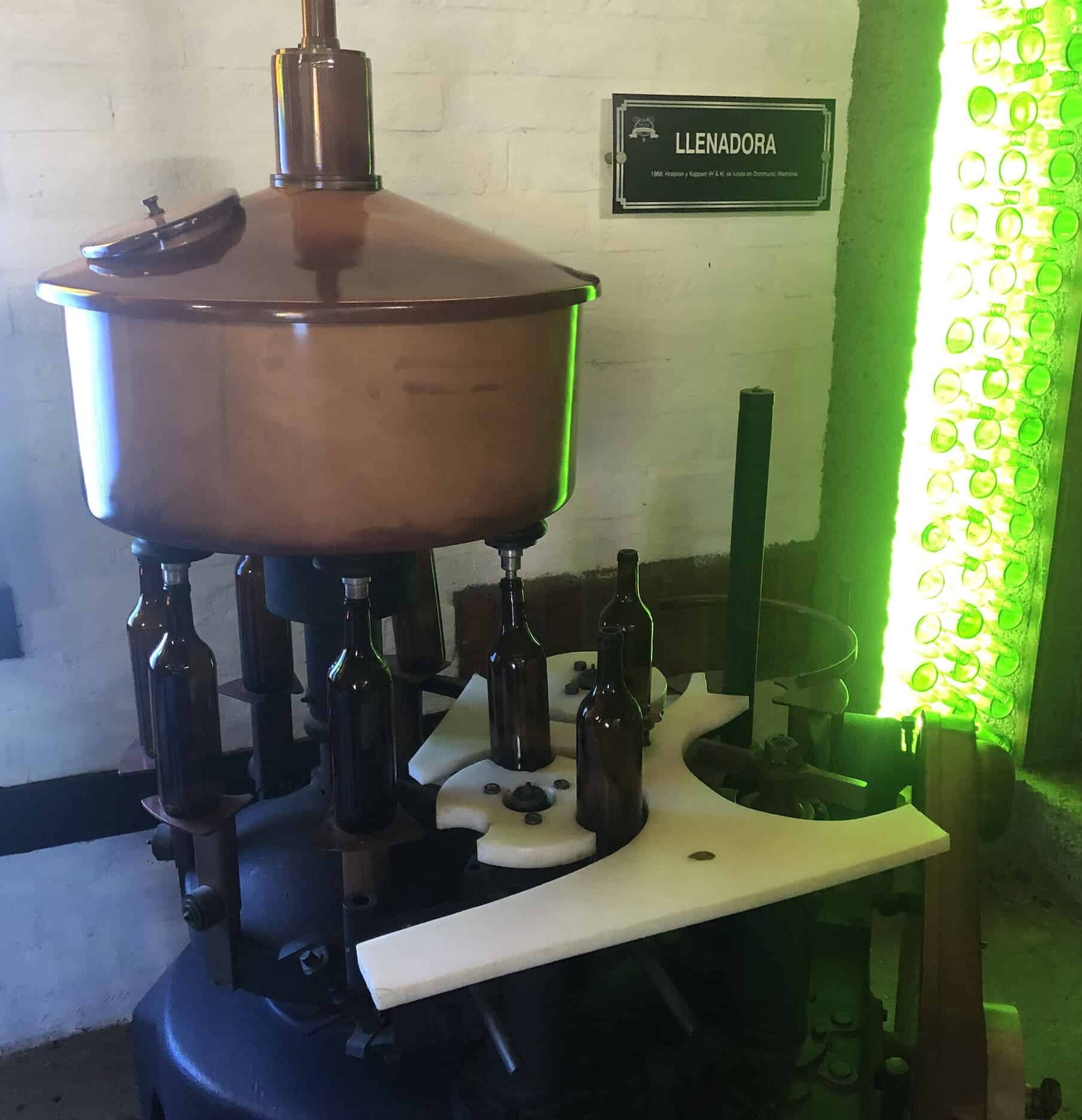 Bottling machine at Grape and Wine Museum at Grape National Park in La Unión, Valle del Cauca, Colombia