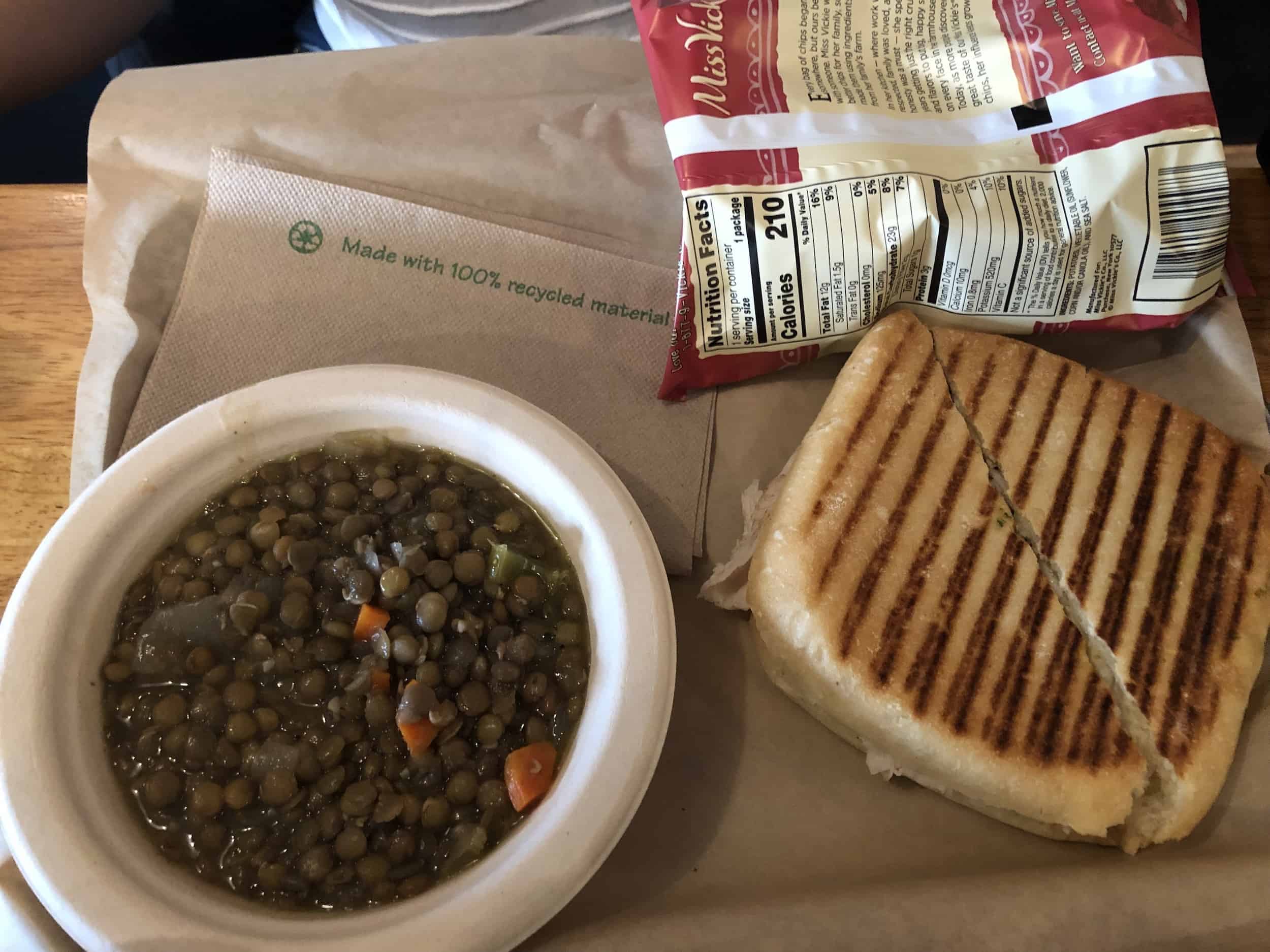Sandwich with lentils at Blackbird Café