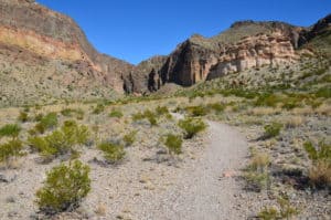 Start of the Lower Burro Mesa Pouroff Trail at Big Bend National Park in Texas