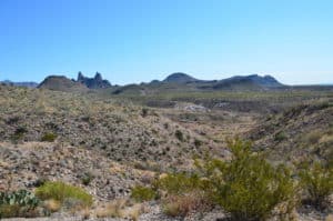Mule Ears Viewpoint along the Ross Maxwell Scenic Drive at Big Bend National Park in Texas